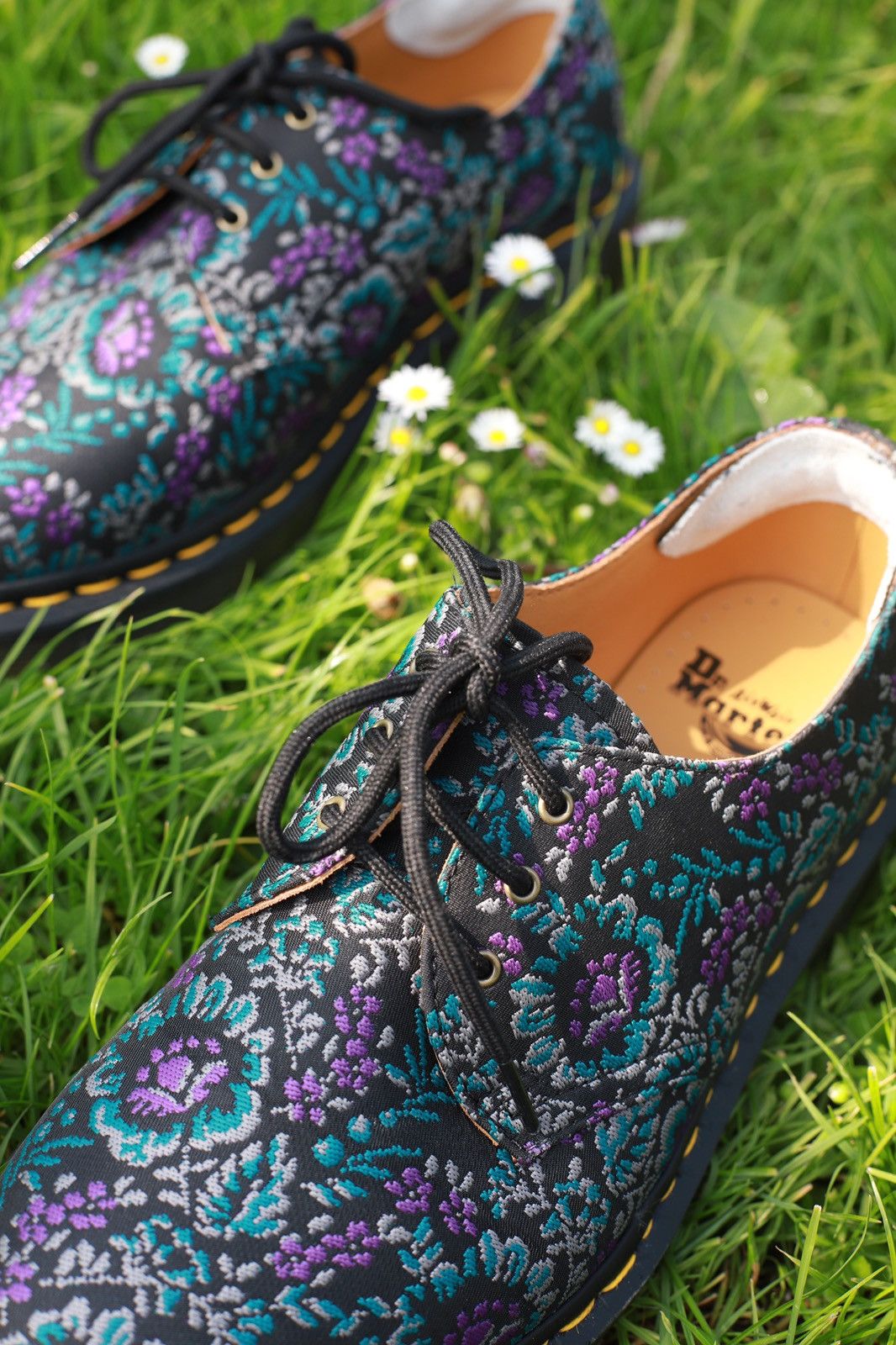 1461 Floral Jacquard Floral Dr Martens Shoes Oxford Martens Shoes