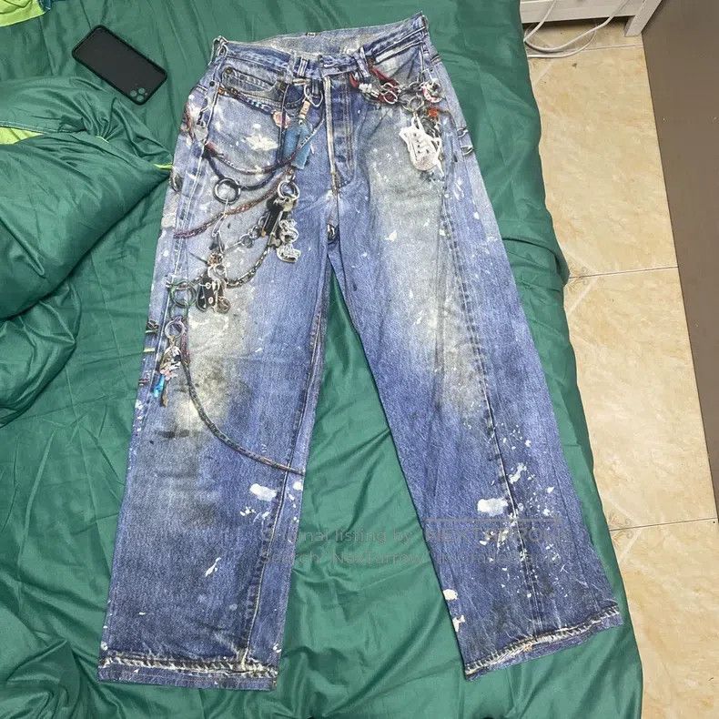 Acne Studios 1981 Chain-Detailed 3D-Printed Jeans