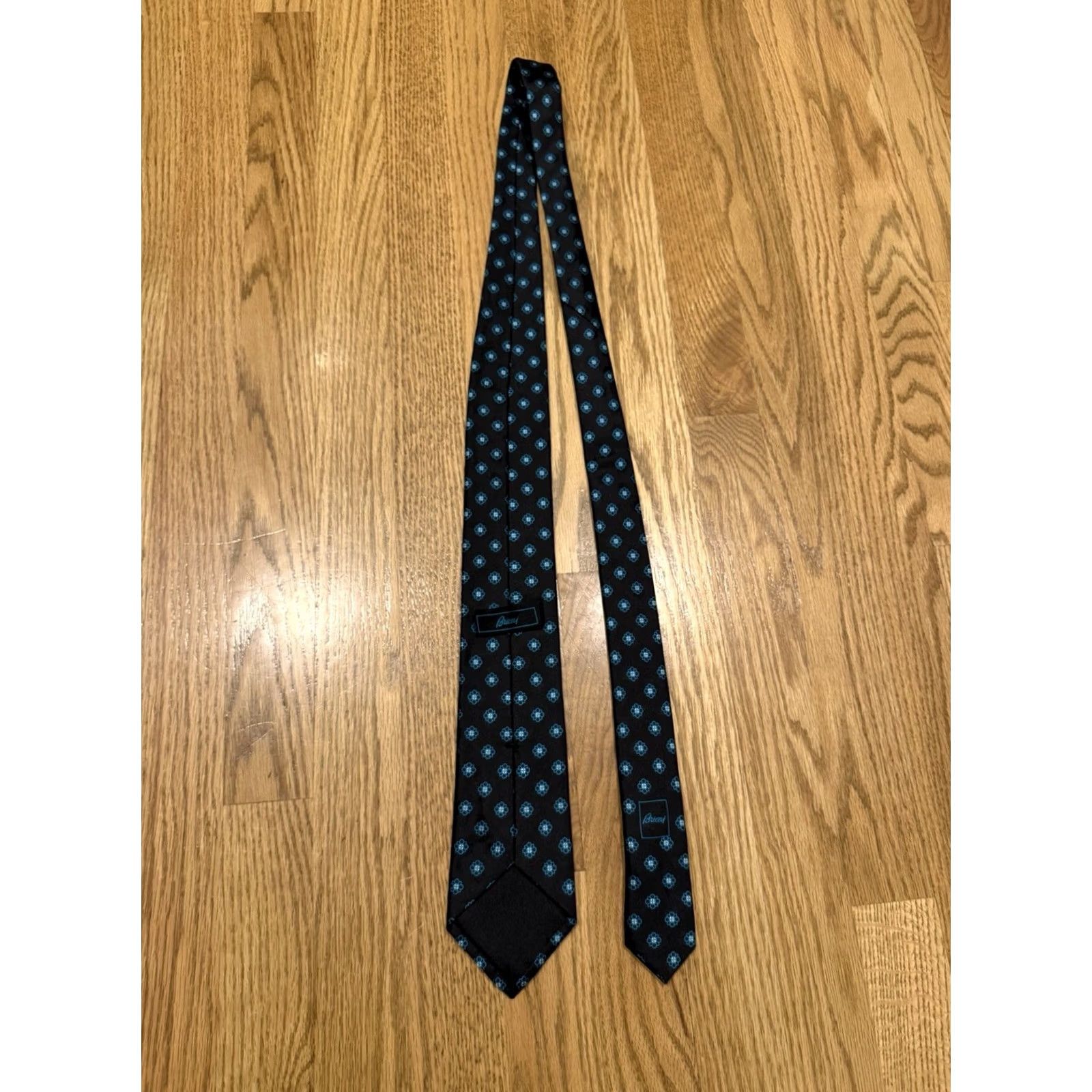 Brioni VINTAGE Brioni Tie Mens Designer Silk 100% Handmade Italy Classic Satin Long Black Striped Size ONE SIZE - 5 Thumbnail