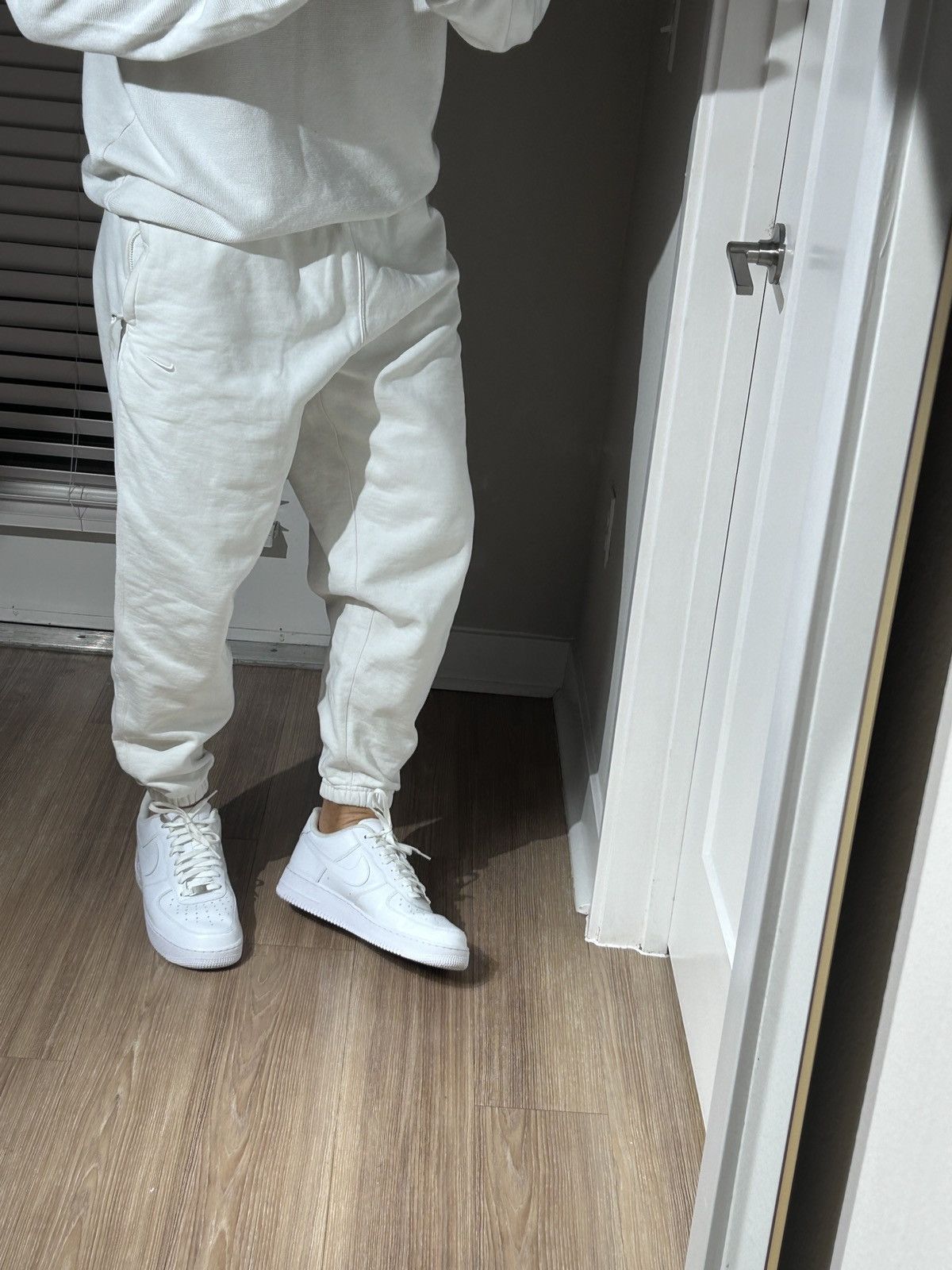 Nike × Vintage Vintage 90's Nike Heavy Cotton White Track Pants Big Logo Size US 32 / EU 48 - 6 Thumbnail