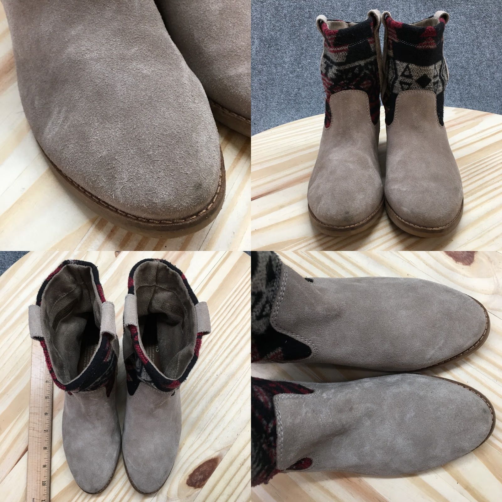 Toms TOMS Boots Womens 7.5 Laurel Desert Ankle Bootie Multicolor Pull On Block 740616 Size US 8 / IT 38 - 8 Thumbnail
