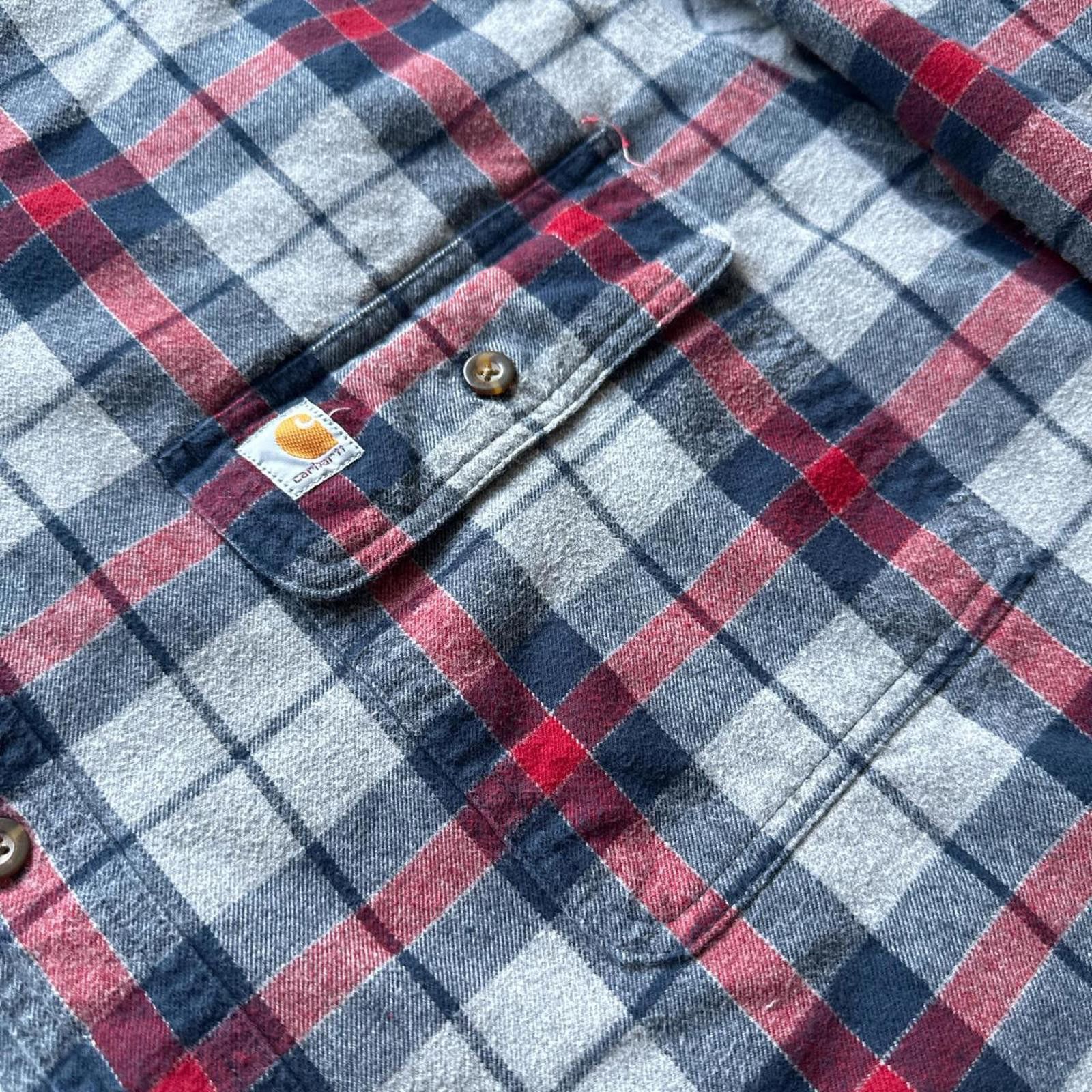 Carhartt Carhartt Vintage Red & Blue Plaid Flannel Shirt Size US XXL / EU 58 / 5 - 4 Thumbnail