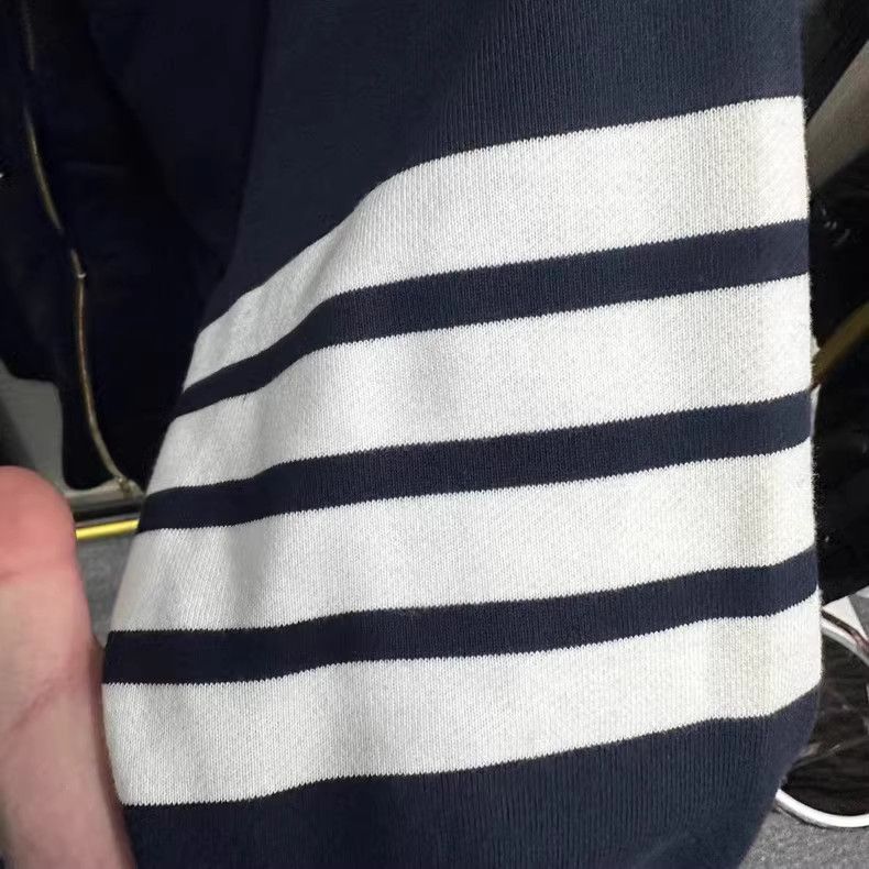 Thom Browne Thom Browne Navy Striped Zip-Up Hoodie-dmc Size US M / EU 48-50 / 2 - 2 Thumbnail