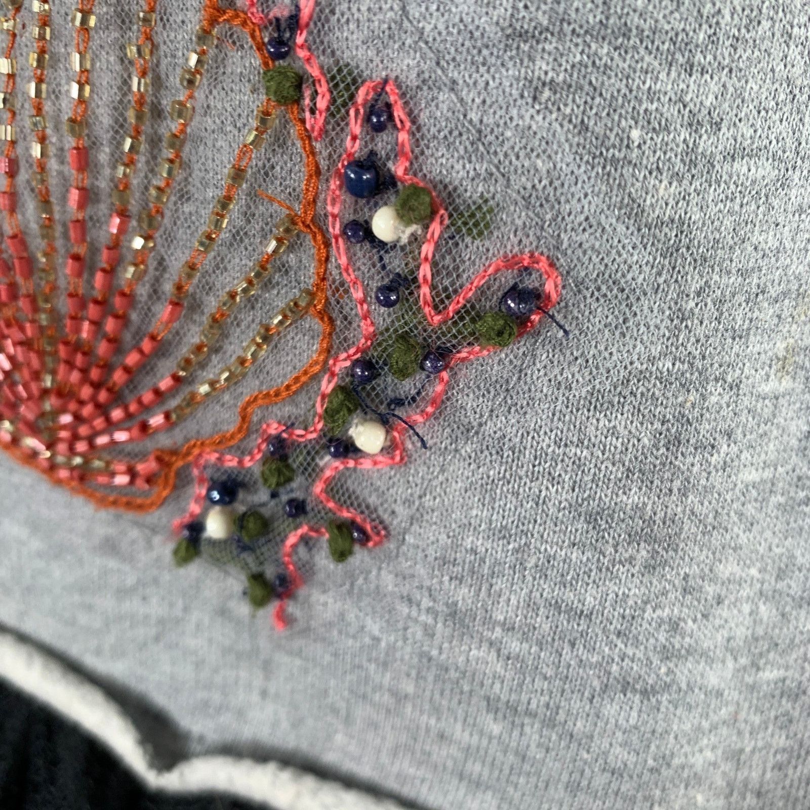 RED Valentino Size XS Grey Black Cotton Embroidered Sweatshirt Dress Size XS / US 0-2 / IT 36-38 - 7 Thumbnail