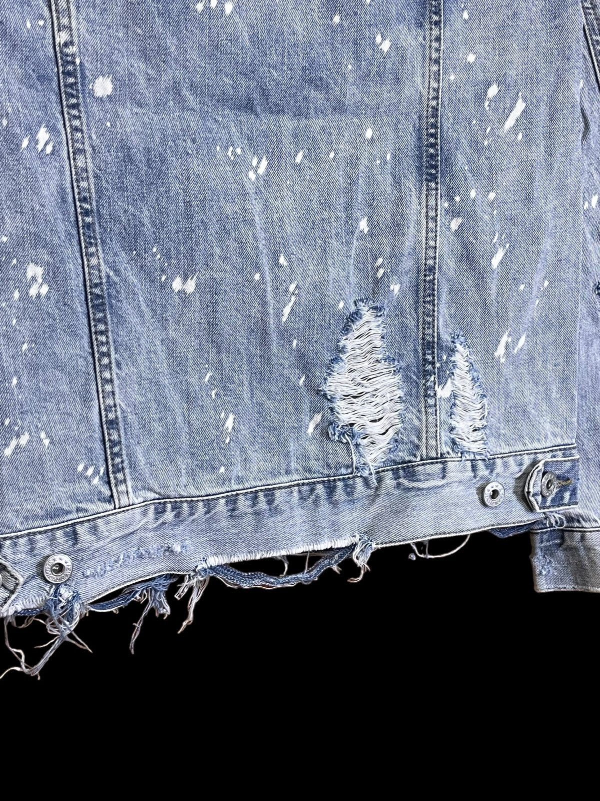 Japanese Brand SICK Y2K VENCE EXCHANGE SUPER DISTRESSED PUNK DENIM JACKET Size US M / EU 48-50 / 2 - 13 Thumbnail
