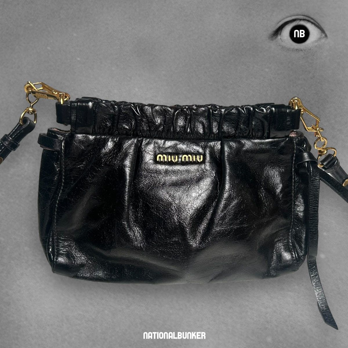 バッグ archive miumiu VITELLO LUX mini hand bag MIU MIU Vitello Lux Mini Handbag Leather Archive Style Auth