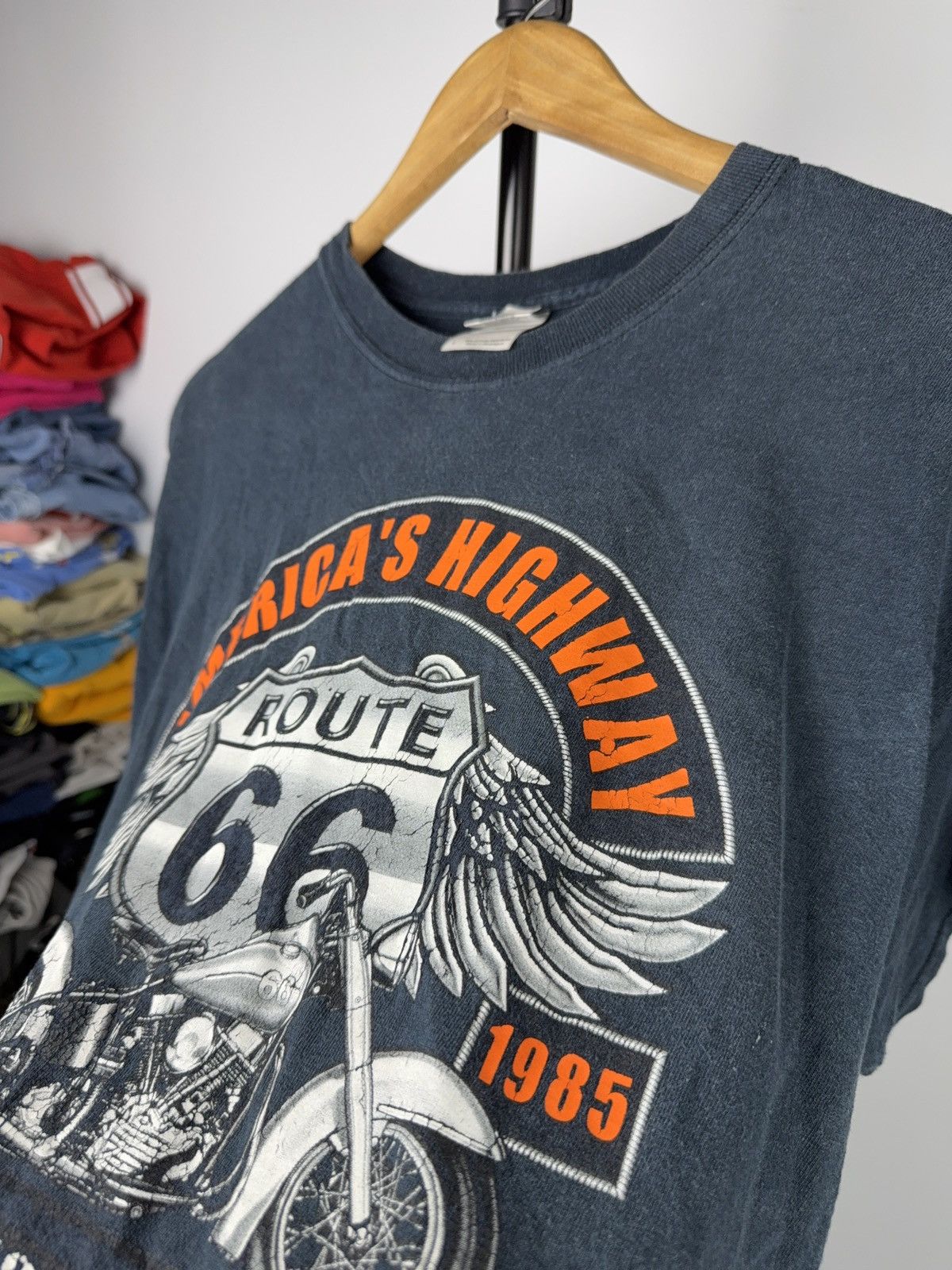 Route 66 00s Route 66 Motorcycle MOTO Graphic T-Shirt Vintage Style L Size US L / EU 52-54 / 3 - 8 Thumbnail