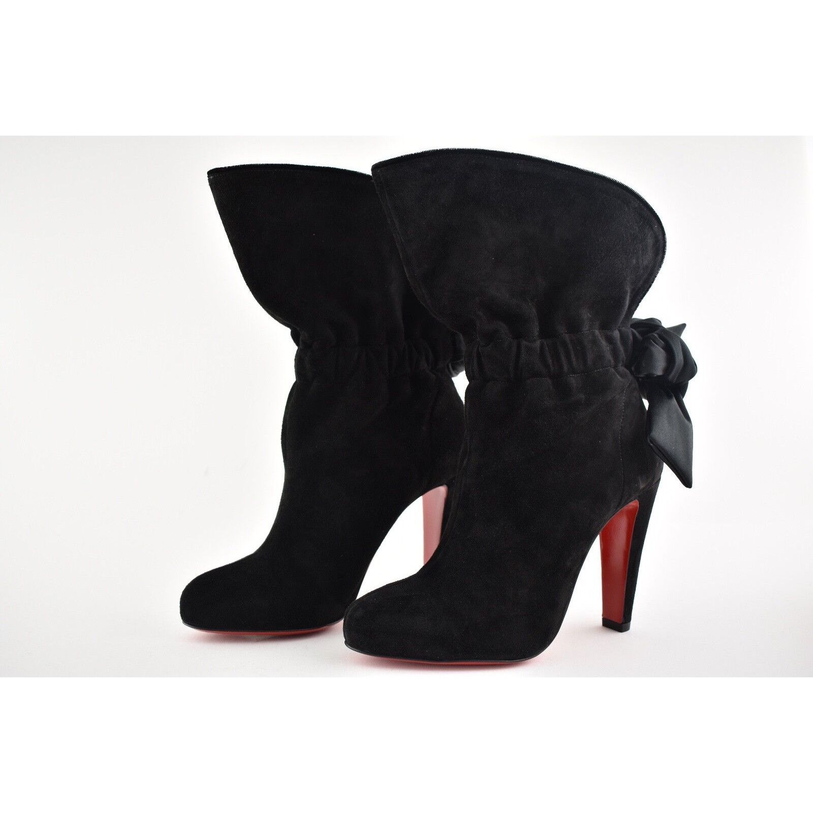 Christian Louboutin Christian Louboutin Kristofa 100 Black Suede Bow Ankle Heel Size US 5.5 / IT 35.5 - 9 Thumbnail