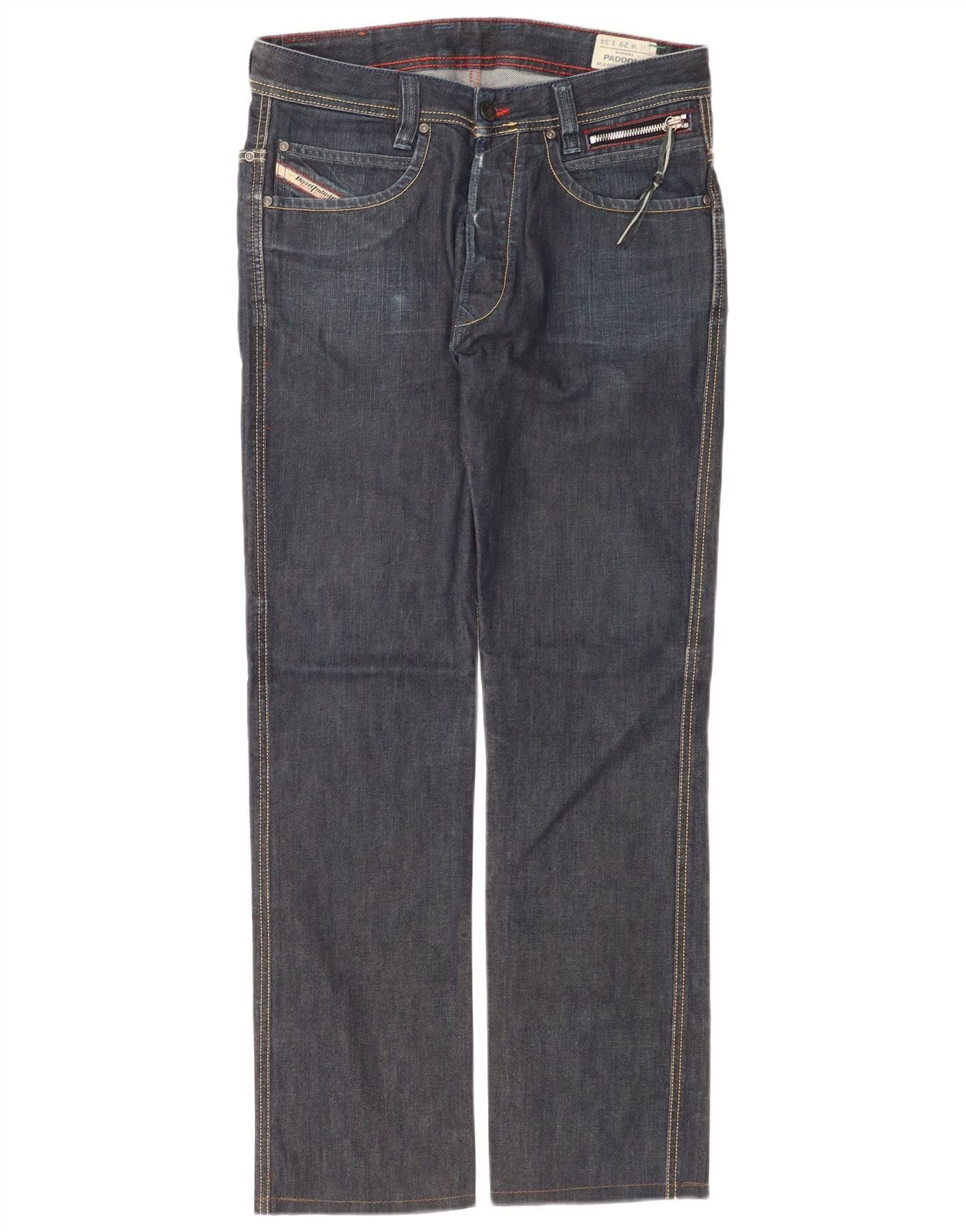 Diesel Womens Paddom Straight Jeans W29 L30 Navy Blue Cotton Size 42" / US 20 - 1 Thumbnail