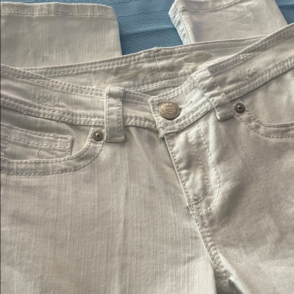 Seven 7 Seven 7 White Distressed Skinny Jeans Size 30" / US 8 / IT 44 - 2 Thumbnail