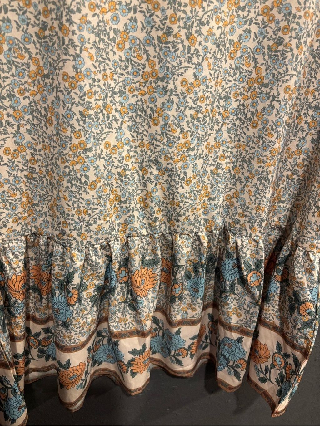 The Unbranded Brand Floral V-Neck Short Sleeve Peplum Dress in Multicolor Size L / US 10 / IT 46 - 2 Thumbnail