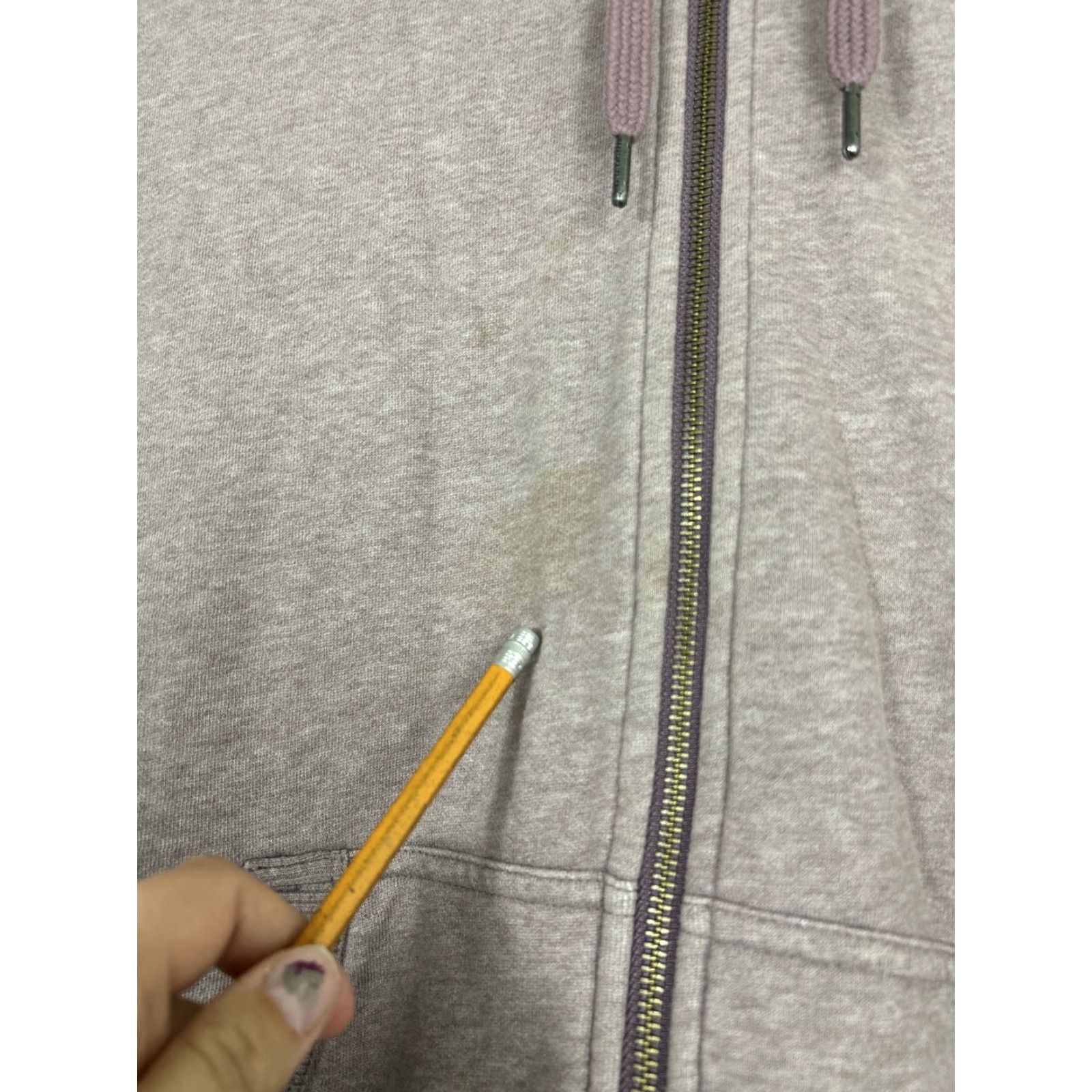 Vintage LL Bean Sweatshirt Women 1X Full Zip Hooded Pockets Light Purple 1X Sherpa Lined Cotton Blend Size XL / US 12-14 / IT 48-50 - 7 Thumbnail