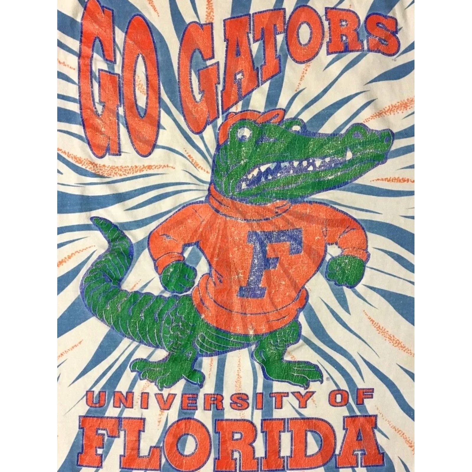 Vintage VINTAGE University of Florida Gators Faded All Over Print Shirt L White Mens 90s Grunge College UF Bandana Theme Size US L / EU 52-54 / 3 - 3 Thumbnail