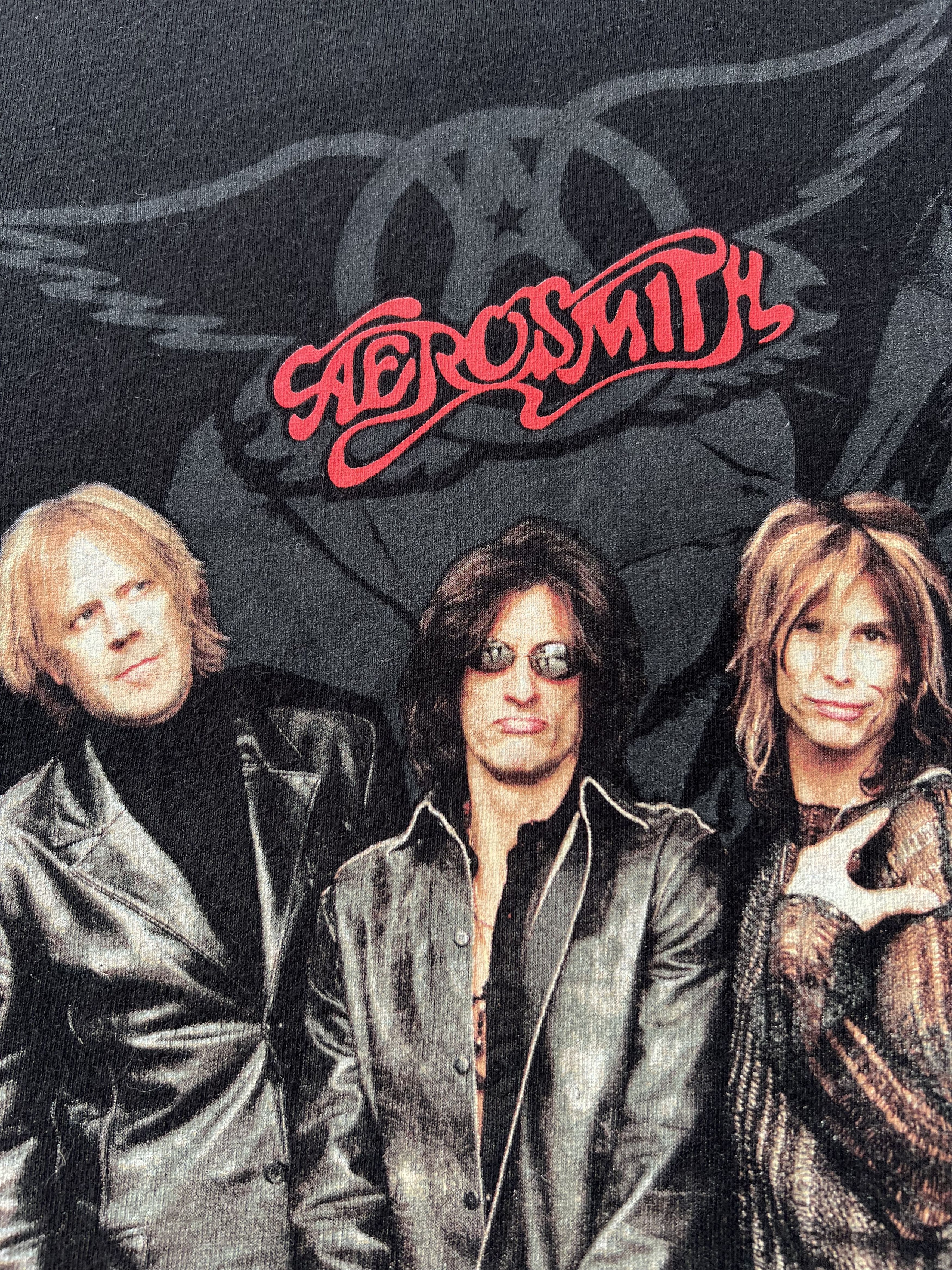 Band Tees Vintage 2001 Aerosmith Just Push Play Tour Black T-shirt Size US XL / EU 56 / 4 - 5 Thumbnail