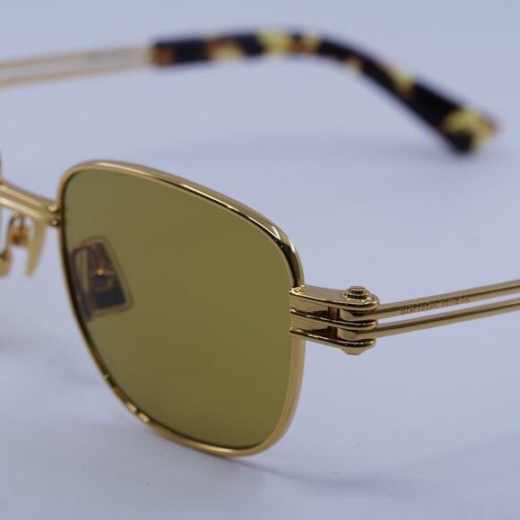 Bottega Veneta Bottega Veneta BV1380S 002 Sunglasses Gold Square Frame Size ONE SIZE - 9 Thumbnail