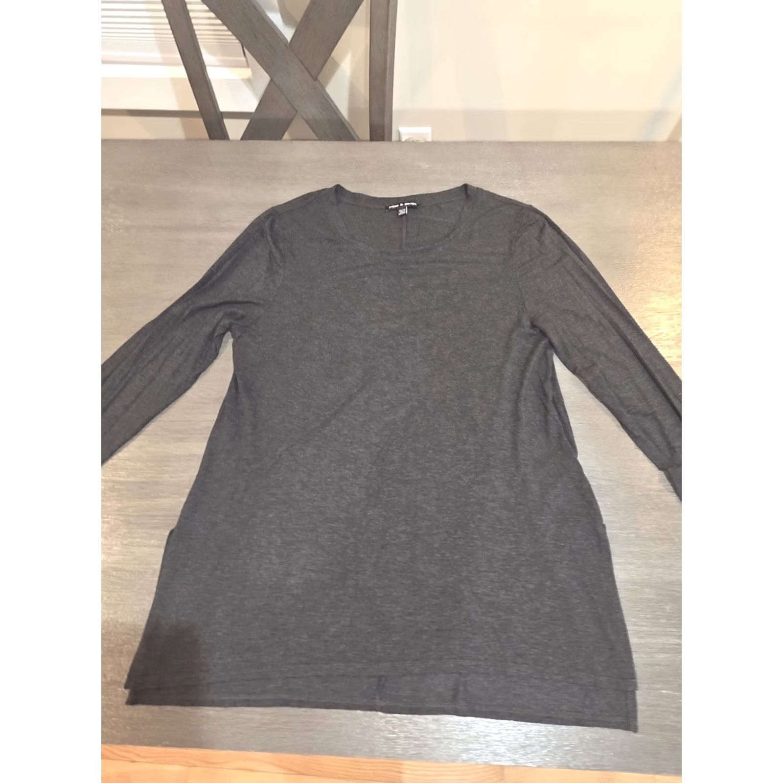 Vintage Cable & Gauge T-Shirt Women Long Sleeve Dress Gray L XL Large Size Regular Knit Viscose Spandex Basic Pullover Round Neck Shirt Size L / US 10 / IT 46 - 5 Thumbnail