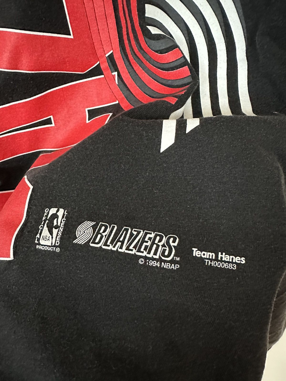 Hanes × NBA × Vintage Vintage 90s Portland Trail Blazers Graphic T-Shirt Size US L / EU 52-54 / 3 - 6 Thumbnail