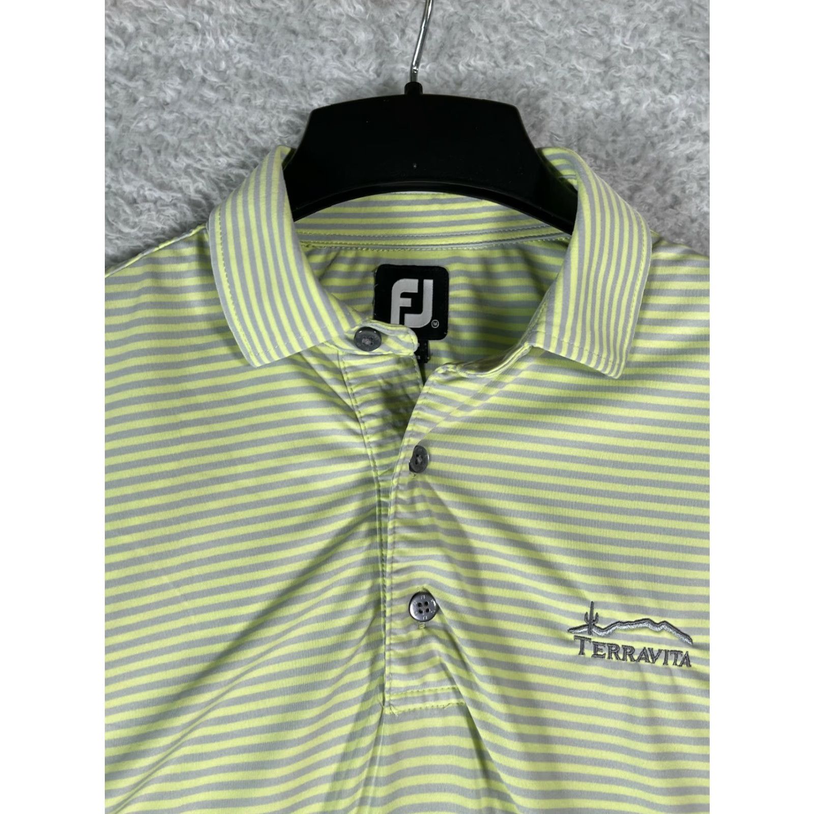 Footjoy Footjoy Polo Shirt Mens Medium Yellow Striped Golf Golfing Polo Mens Size US M / EU 48-50 / 2 - 6 Thumbnail