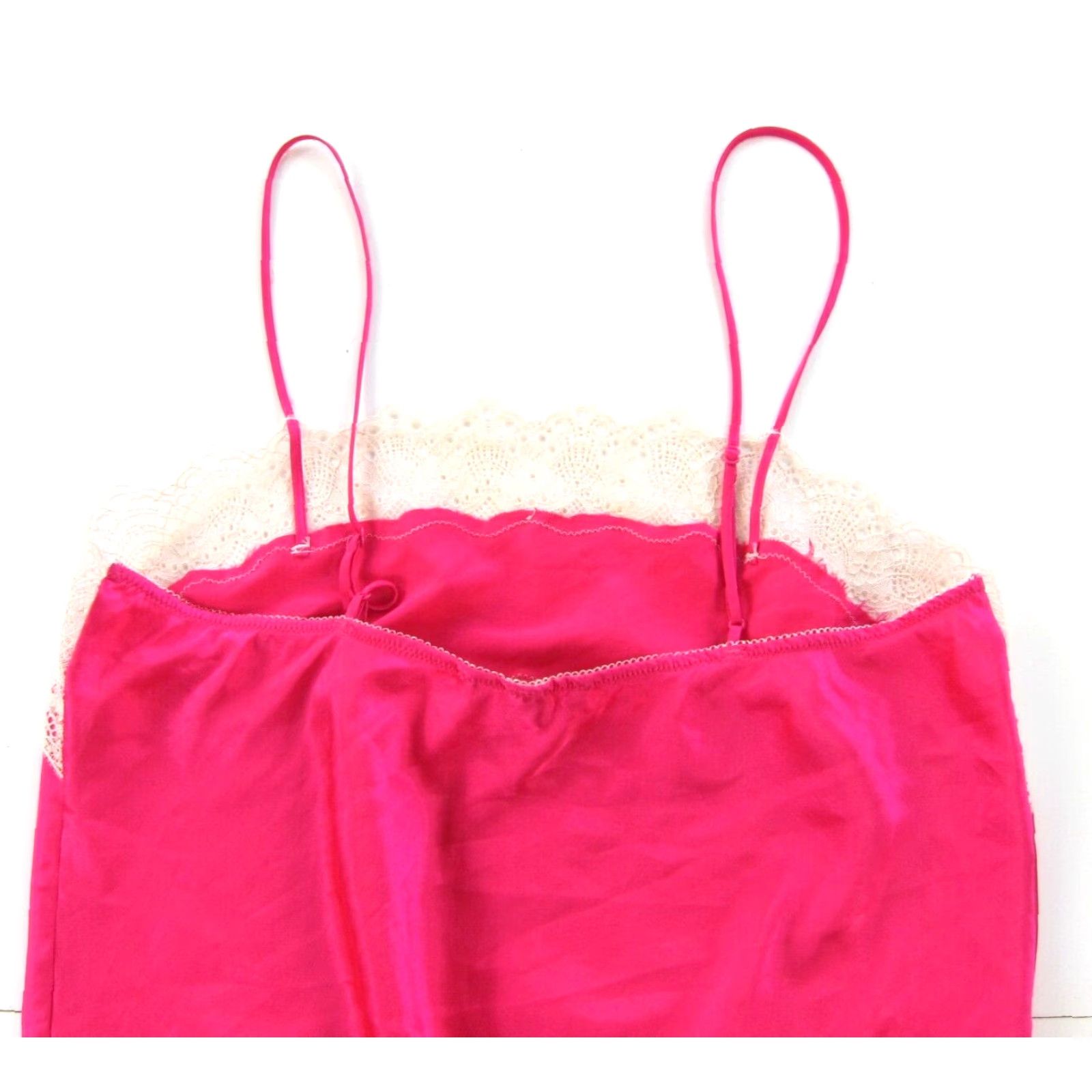 Vintage Victoria's Secret Bright Pink Sexy Lace Spaghetti Strap Lingerie Shorts Romper M Size 32" / US 10 / IT 46 - 5 Thumbnail