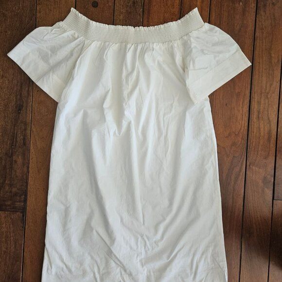 J.Crew Cotton J. Crew White Off Shoulder Dress Size S / US 4 / IT 40 - 1 Thumbnail