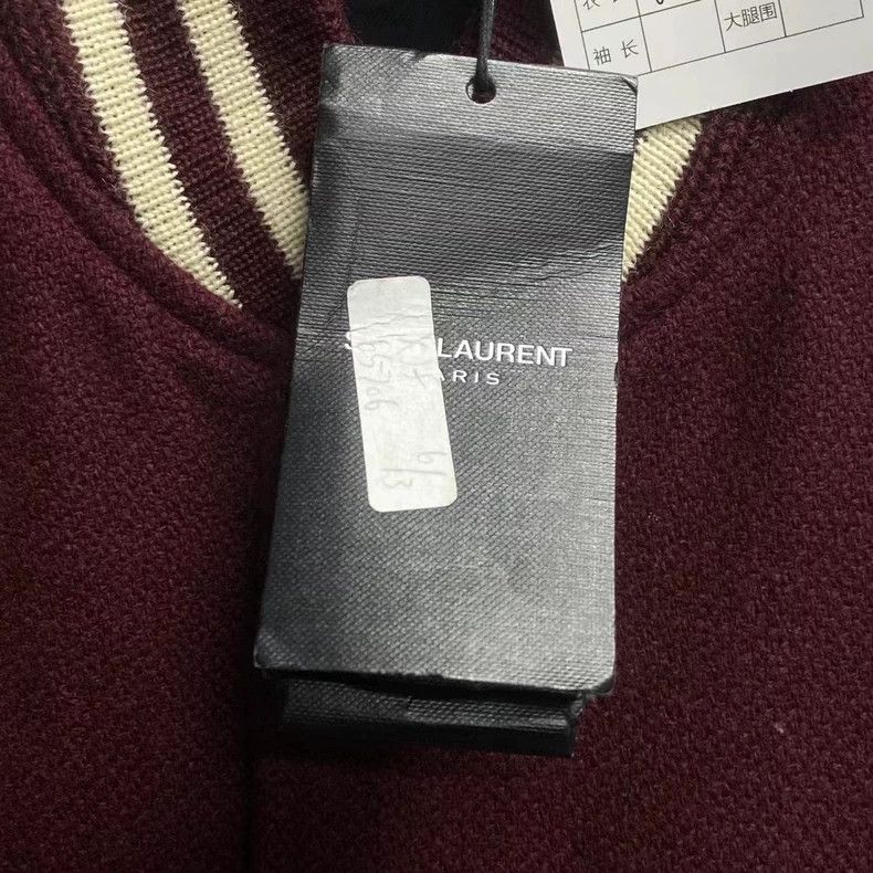 Yves Saint Laurent saint laurent Burgundy patchwork leather logo baseball unif Size US S / EU 44-46 / 1 - 4 Thumbnail