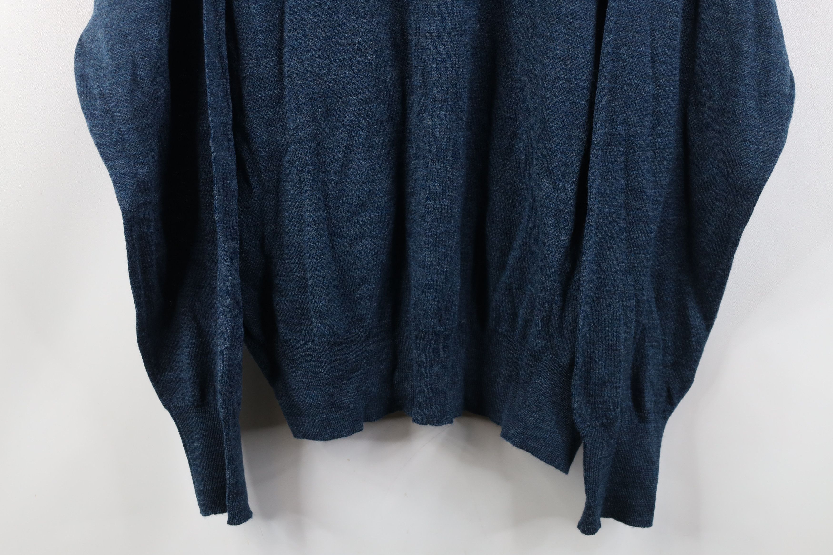 Vintage Vintage 90s Streetwear New Wool Knit V-Neck Sweater Blue Size US XL / EU 56 / 4 - 3 Thumbnail