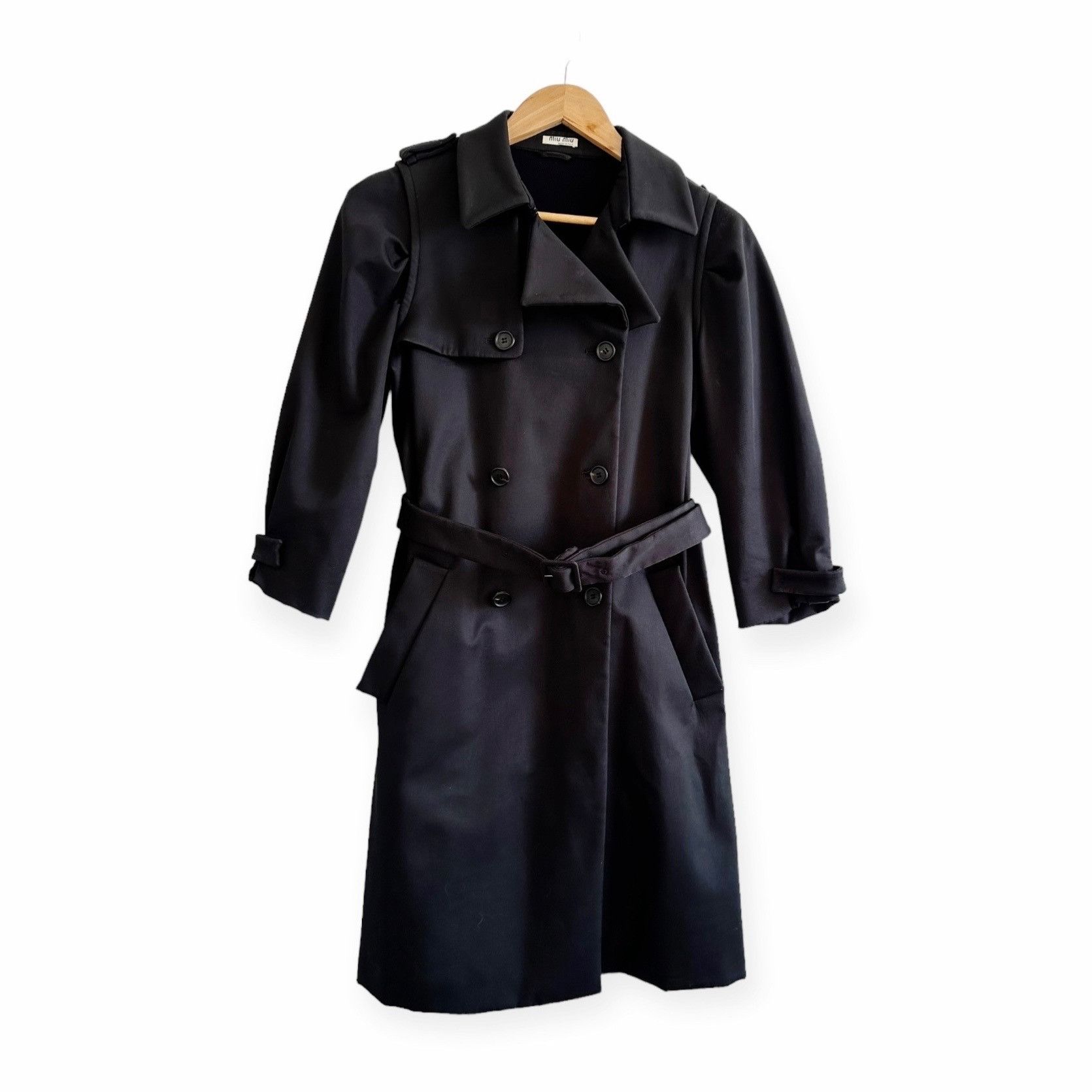 Miu Miu Navy Blue Mohair Blend Oversize Overcoat | Grailed
