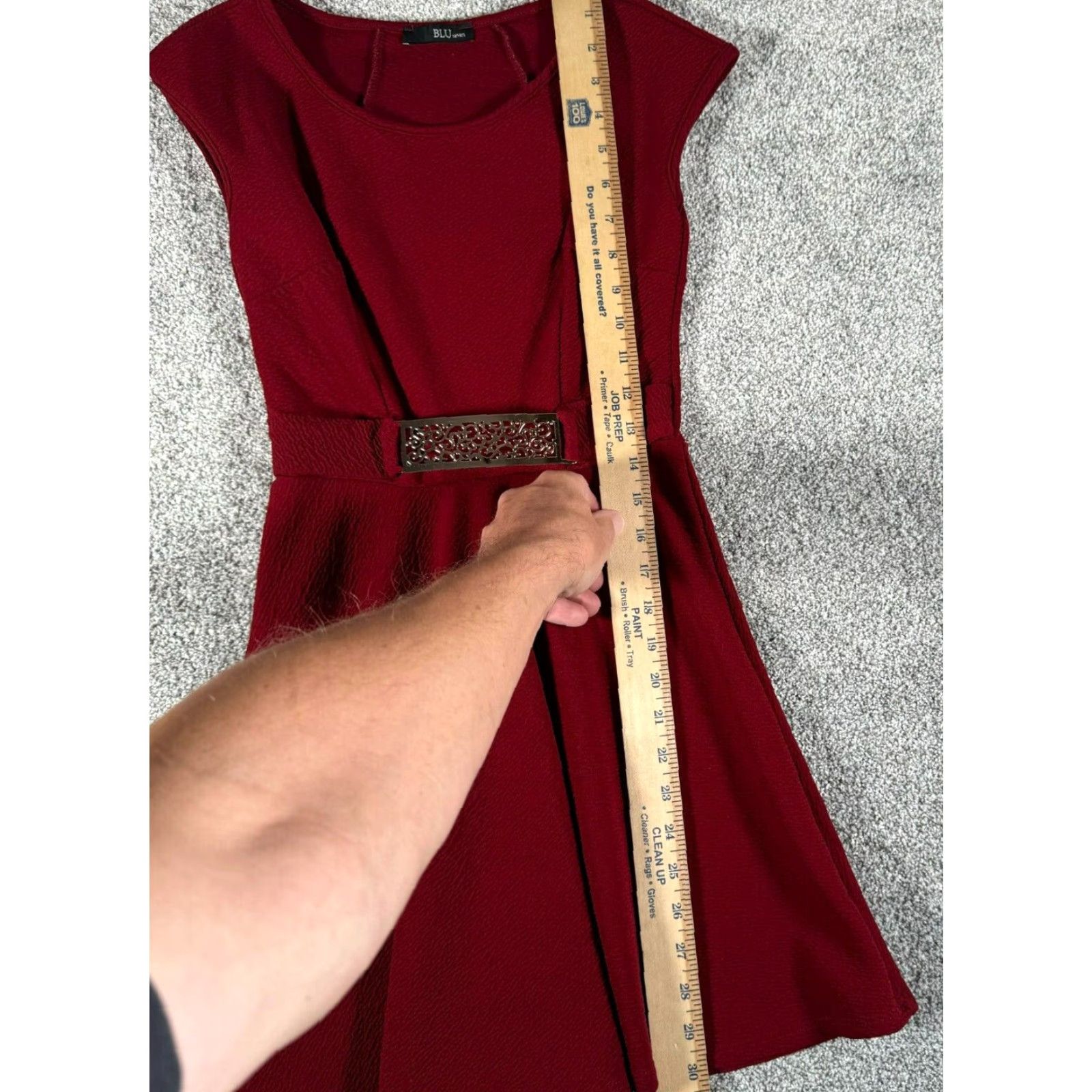 Vintage VINTAGE Blu Seven Dress 60s 80s Fit & Flare Cap Sleeve Short Sleeve Red Size S Women Party USA Women Size S / US 4 / IT 40 - 6 Thumbnail