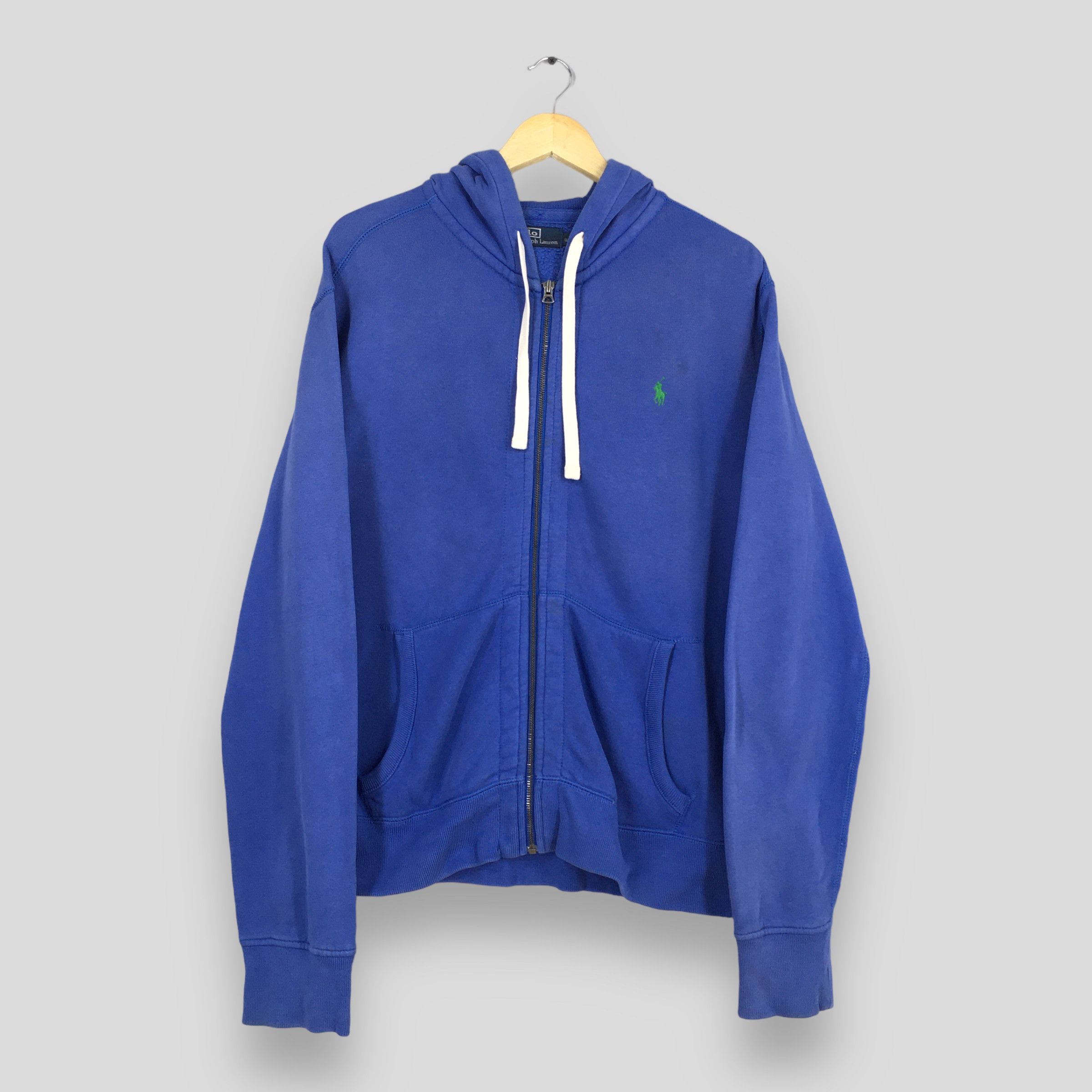 Vintage Polo Ralph Lauren Polo Pony Blue Hoodie Large