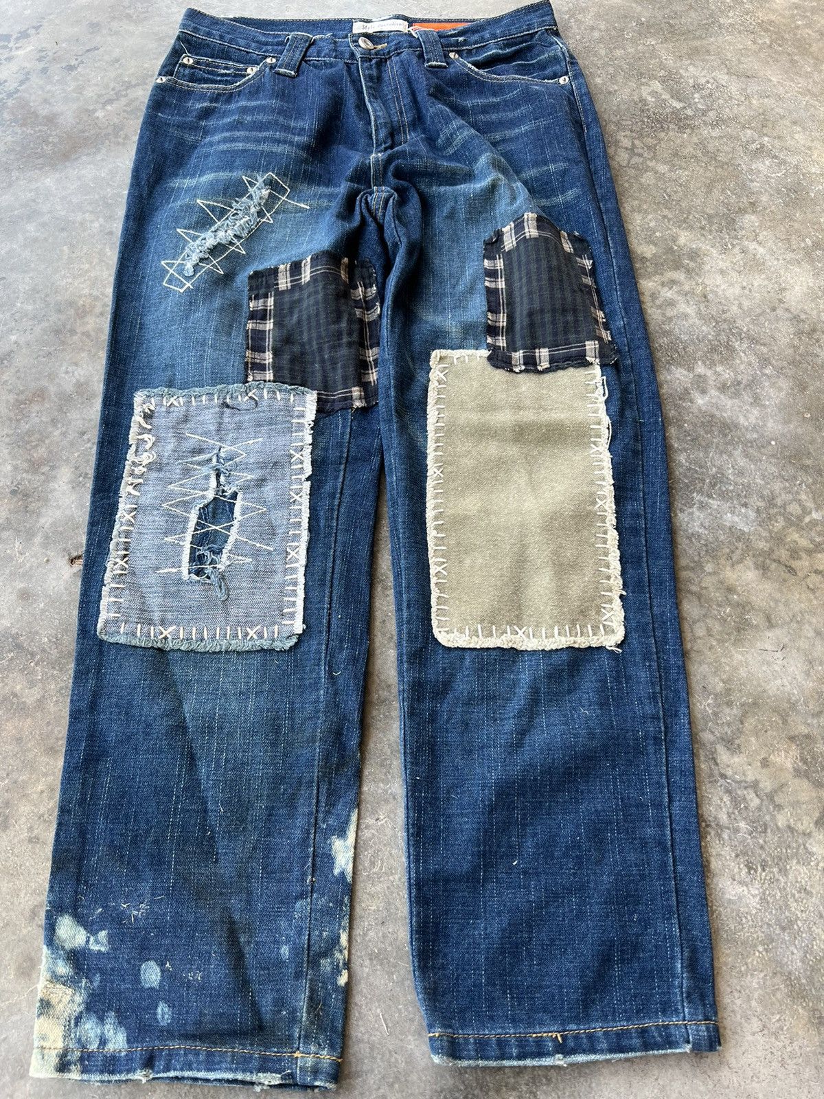 Japanese Brand Style Operation Custom Sashiko Boro Patches Jeans Size US 29 - 1 Thumbnail