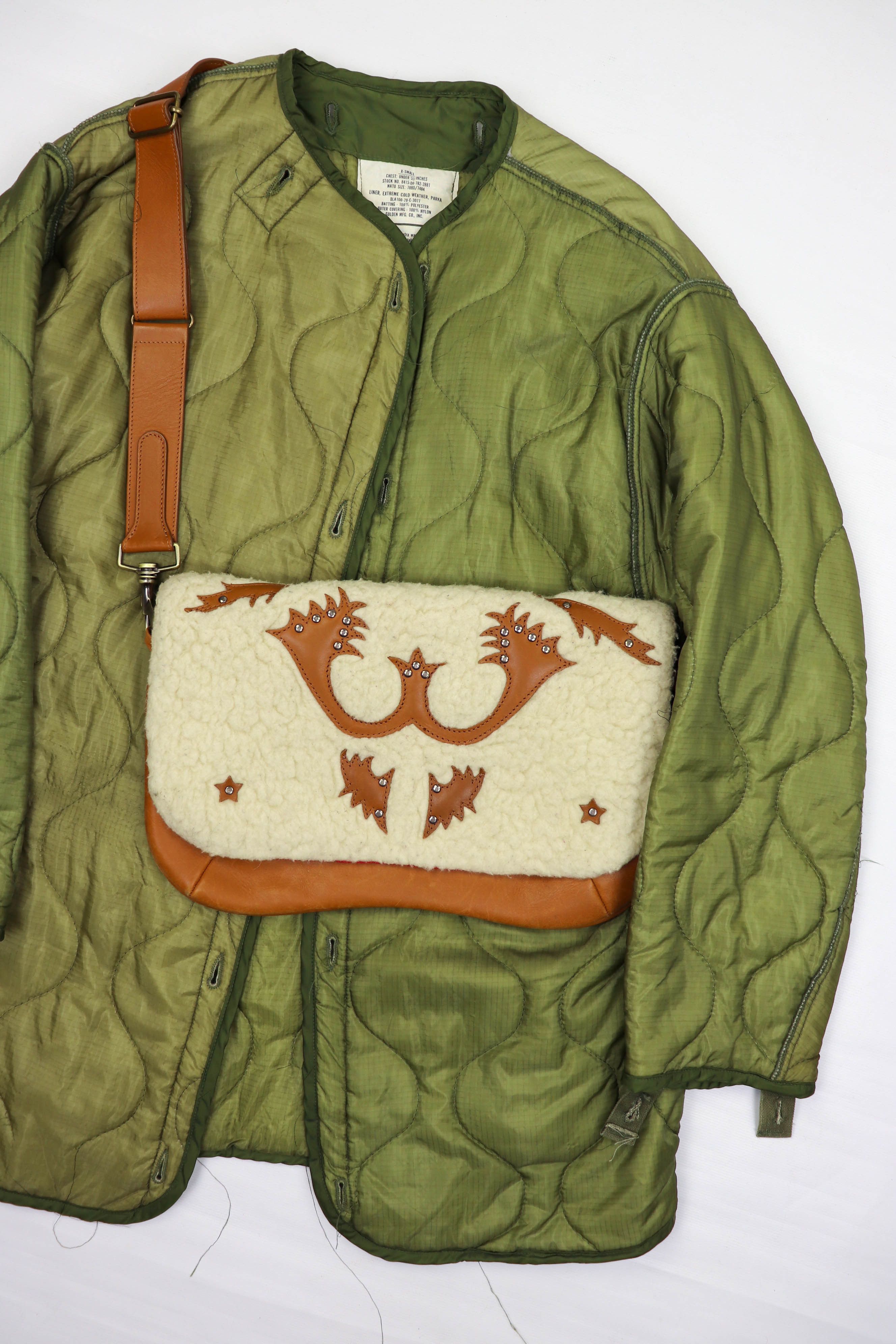 La Stella Tan Beige Leather Crossbody Shoulder Bag, Men's
