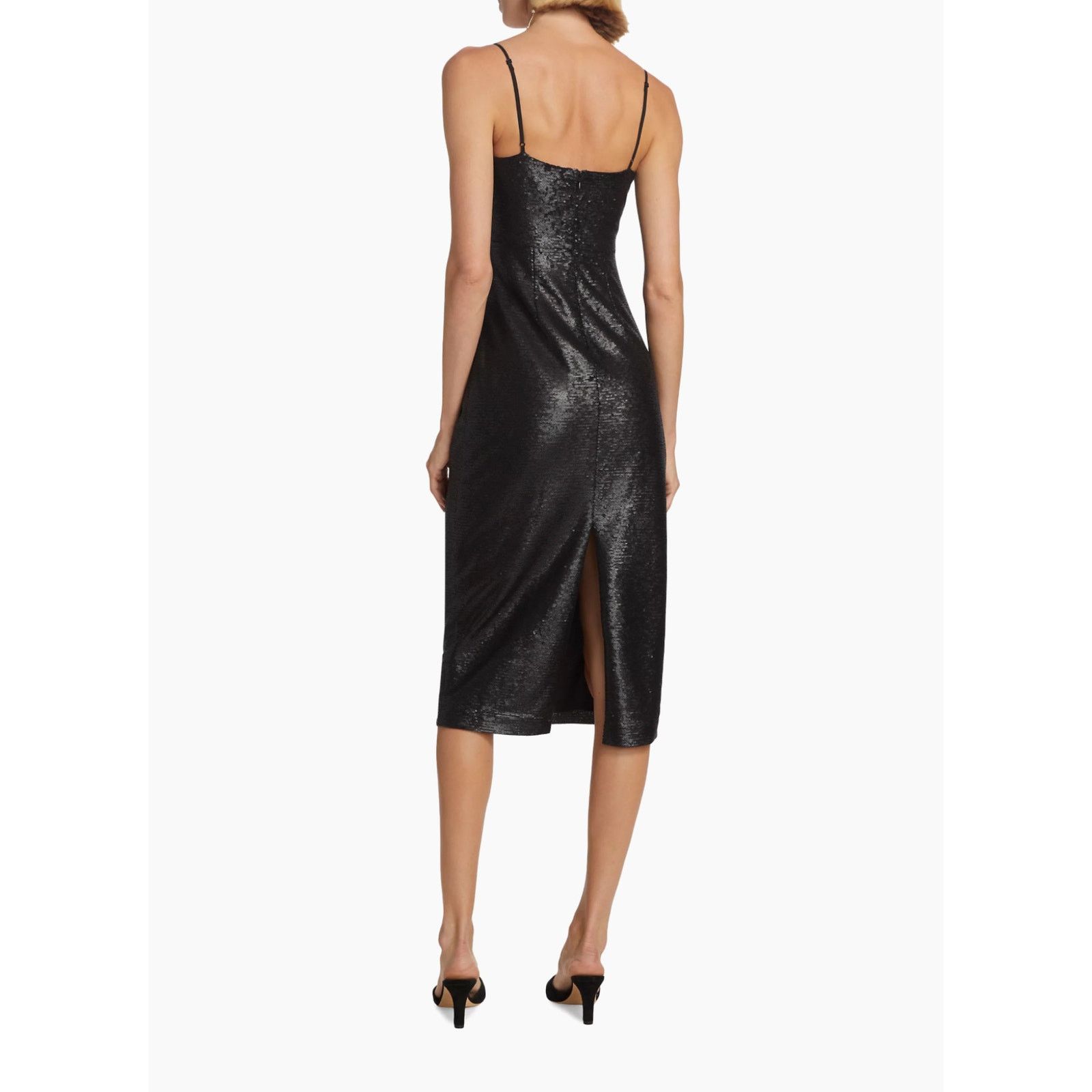 L'AGENCE L'AGENCE Femme Sequined Midi-Dress Black Bodycon Sz 12 Size XL / US 12-14 / IT 48-50 - 3 Thumbnail