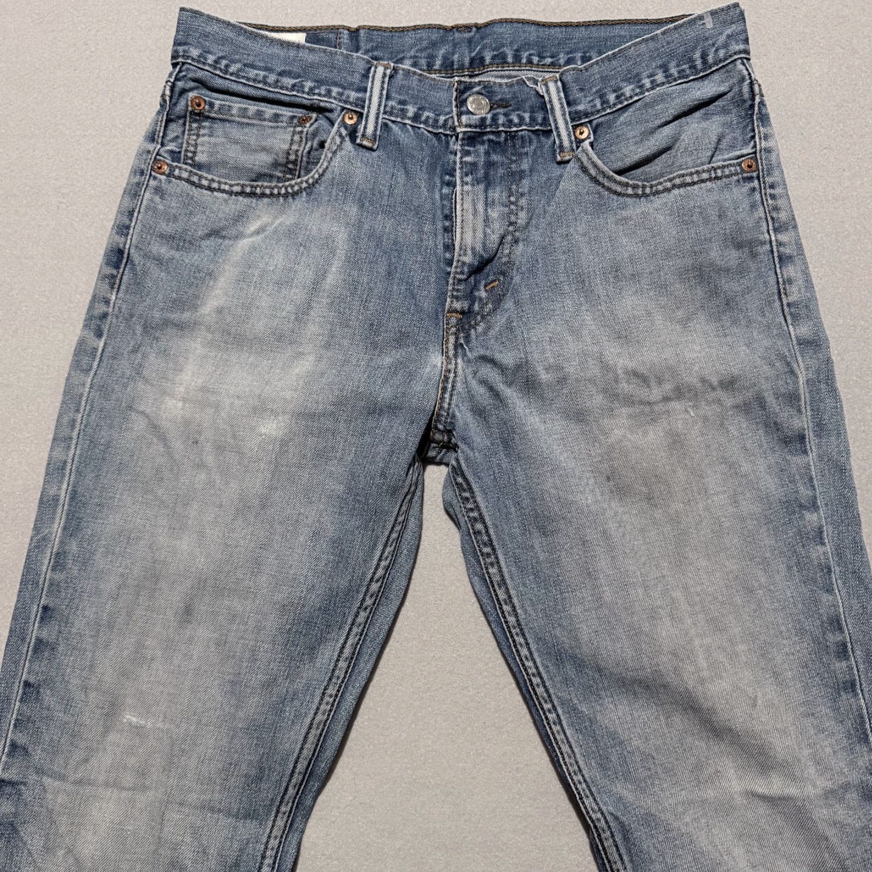 Levi's Levi’s Jeans Men Blue Denim Mid Rise Distressed Zip Fly 31x30 Straight Slim - 5-Pocket Design Vintage No Size US 31 - 3 Thumbnail