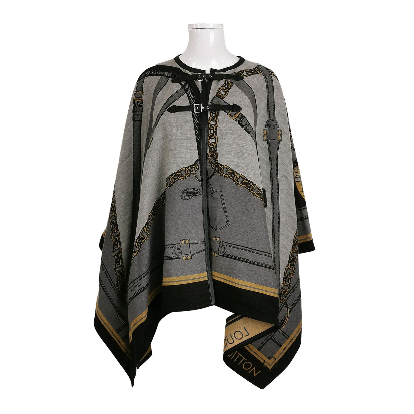 Louis Vuitton Louis Vuitton Chain Print Wool Silk Cape One Size Size US M / EU 48-50 / 2 - 1 Thumbnail