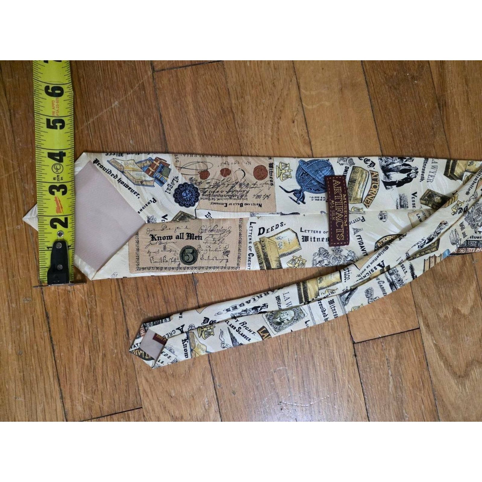 & Other Stories Museum Artifacts 100% Silk Neck Tie A001290 Size 26 - 3 Thumbnail