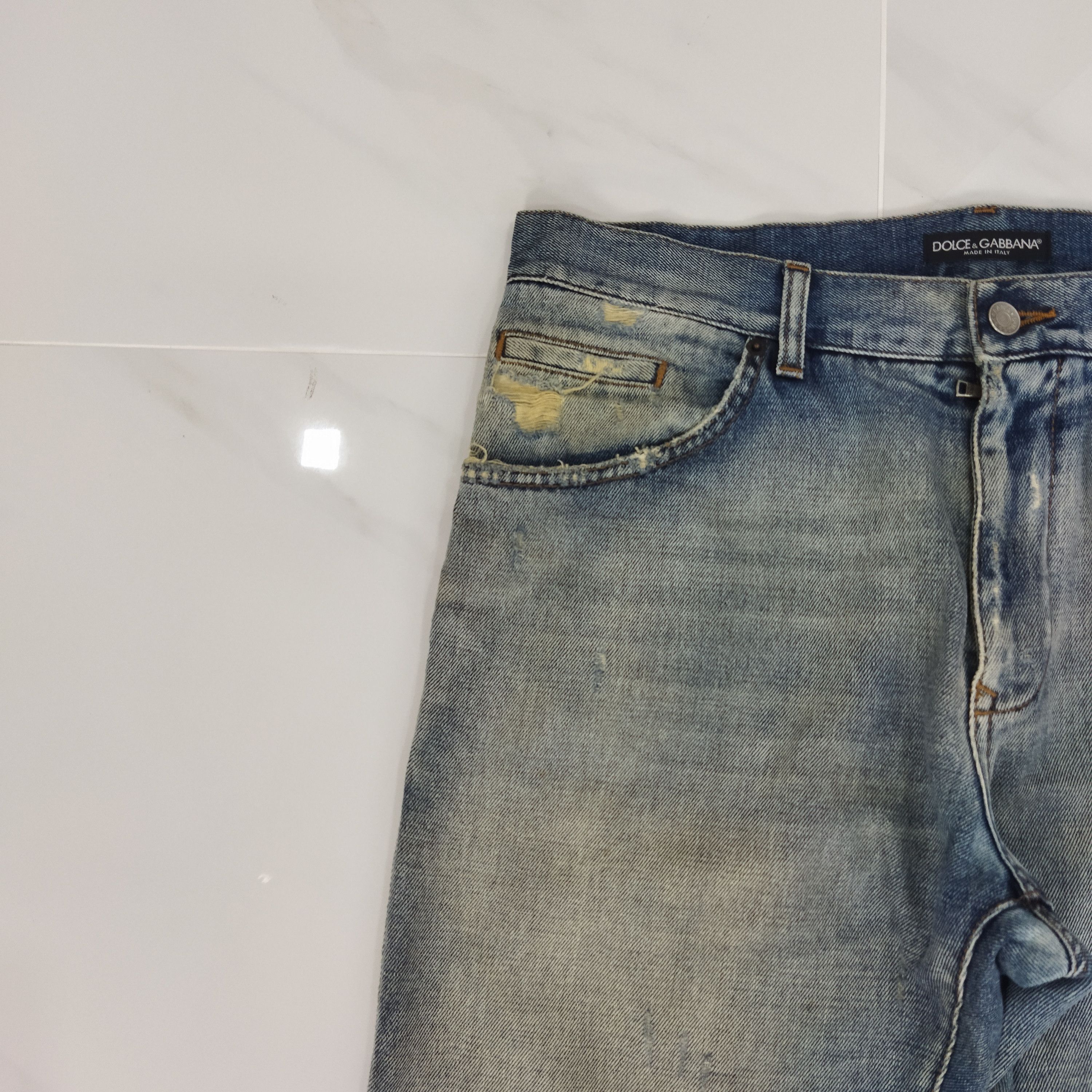 Dolce & Gabbana DOLCE GABBANA DISTRESSED BLUE JEANS PANTS Size US 34 / EU 50 - 4 Thumbnail