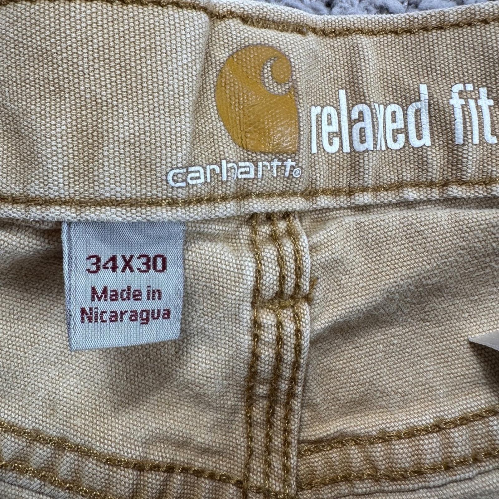 Carhartt Carhartt Mens Relaxed Fit Tan Canvas Work Pants 34x30 Size US 34 / EU 50 - 10 Thumbnail