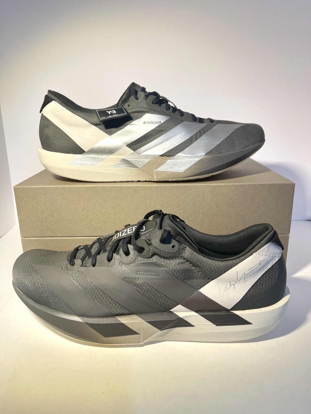 Adidas × Y's Adidas Y3 Adizero Adios 9 Black Trainers by Yohji Yamamoto Size US 9 / EU 42 - 1 Thumbnail
