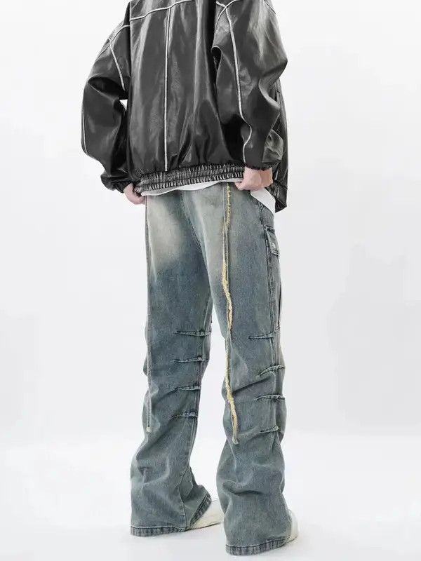 VIBE Retro Heavy Duty Washed Multi-Pocket Cargo Jeans Size US 32 / EU 48 - 2 Thumbnail