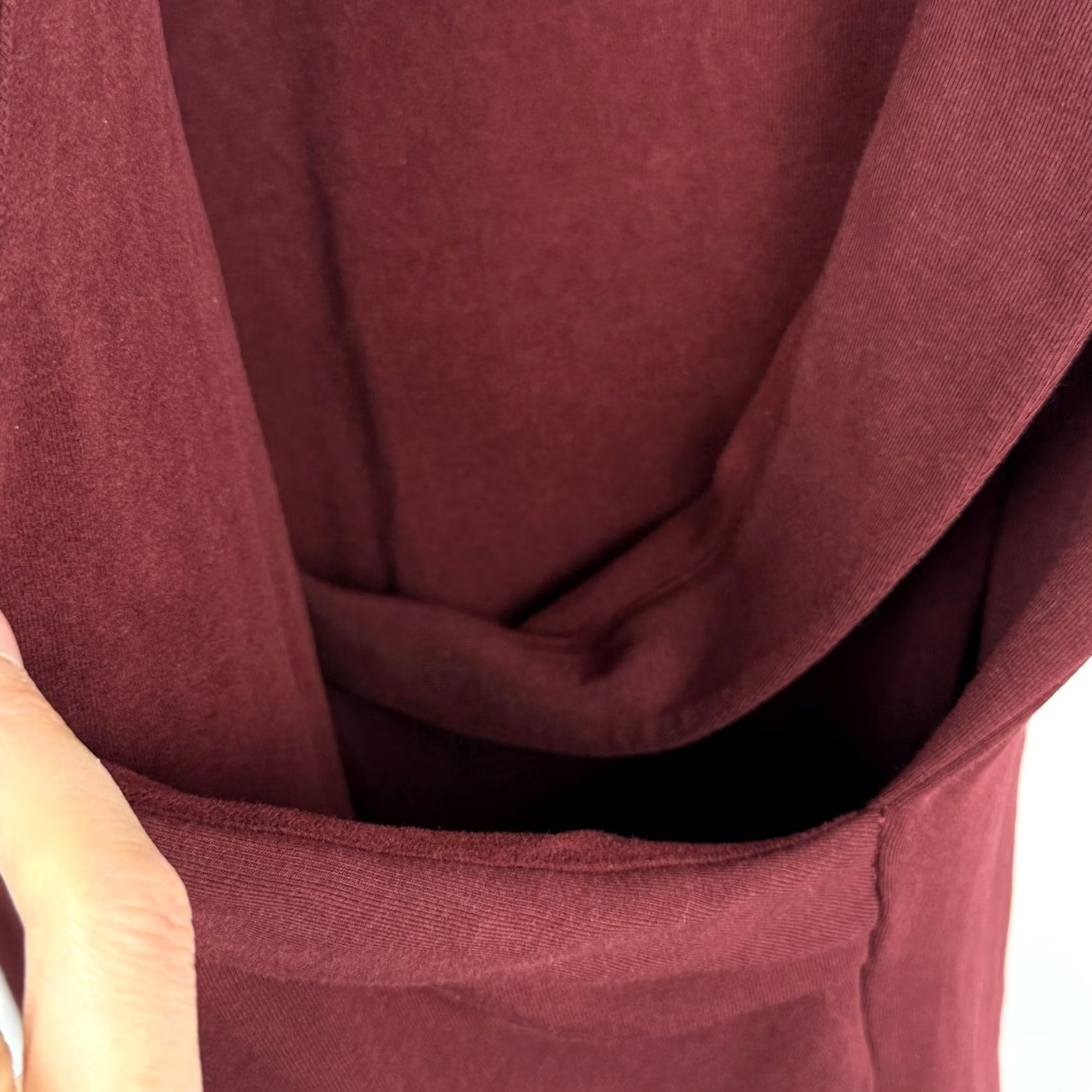 Vintage OGL Move Top Womens M Collared Surplice Knit Pleated Ruby Red Long Sleeve Size M / US 6-8 / IT 42-44 - 5 Thumbnail