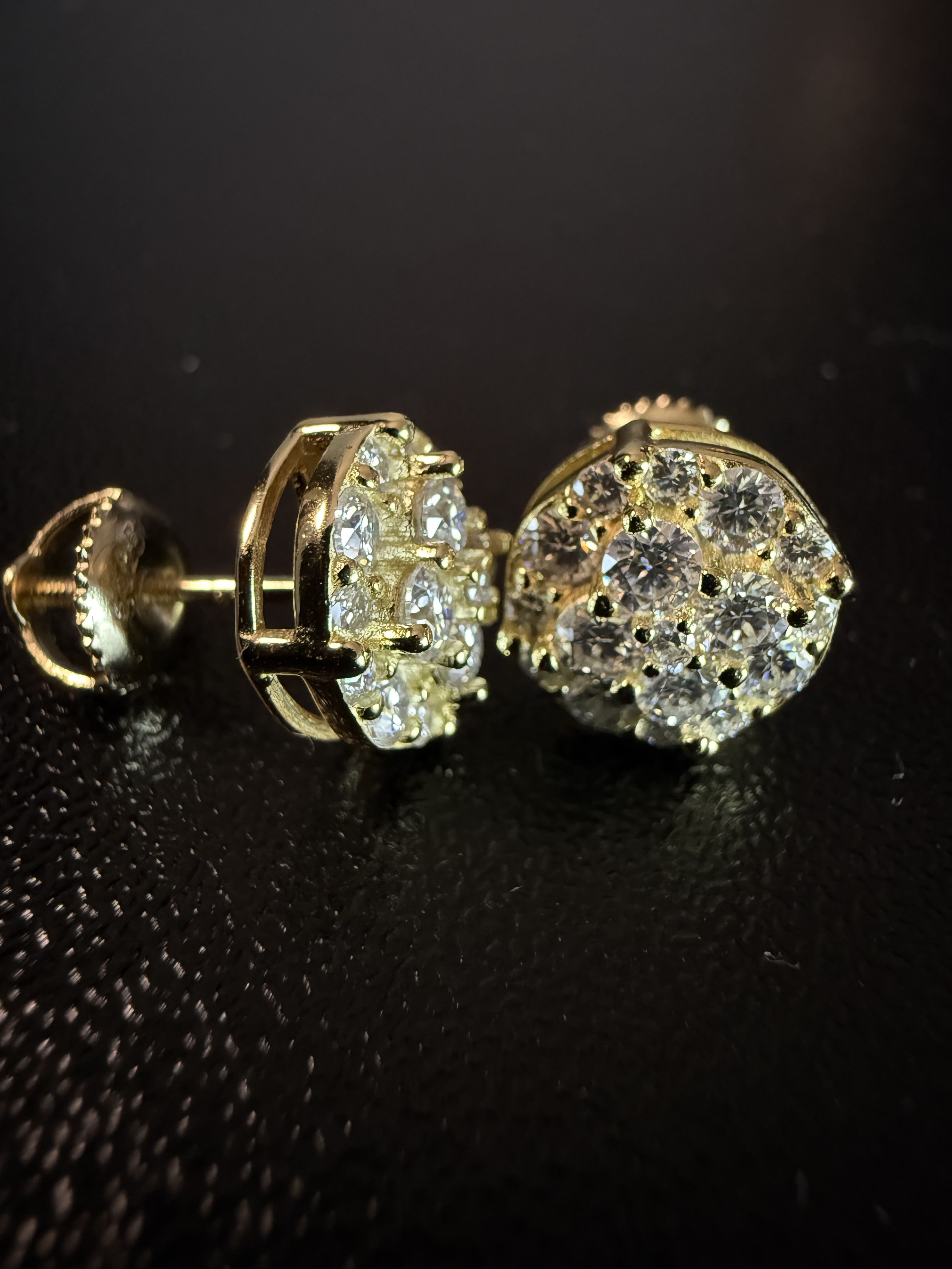 Other Gold Plated Half Snowball's Moissanite gold plated Earrings Size ONE SIZE - 10 Thumbnail