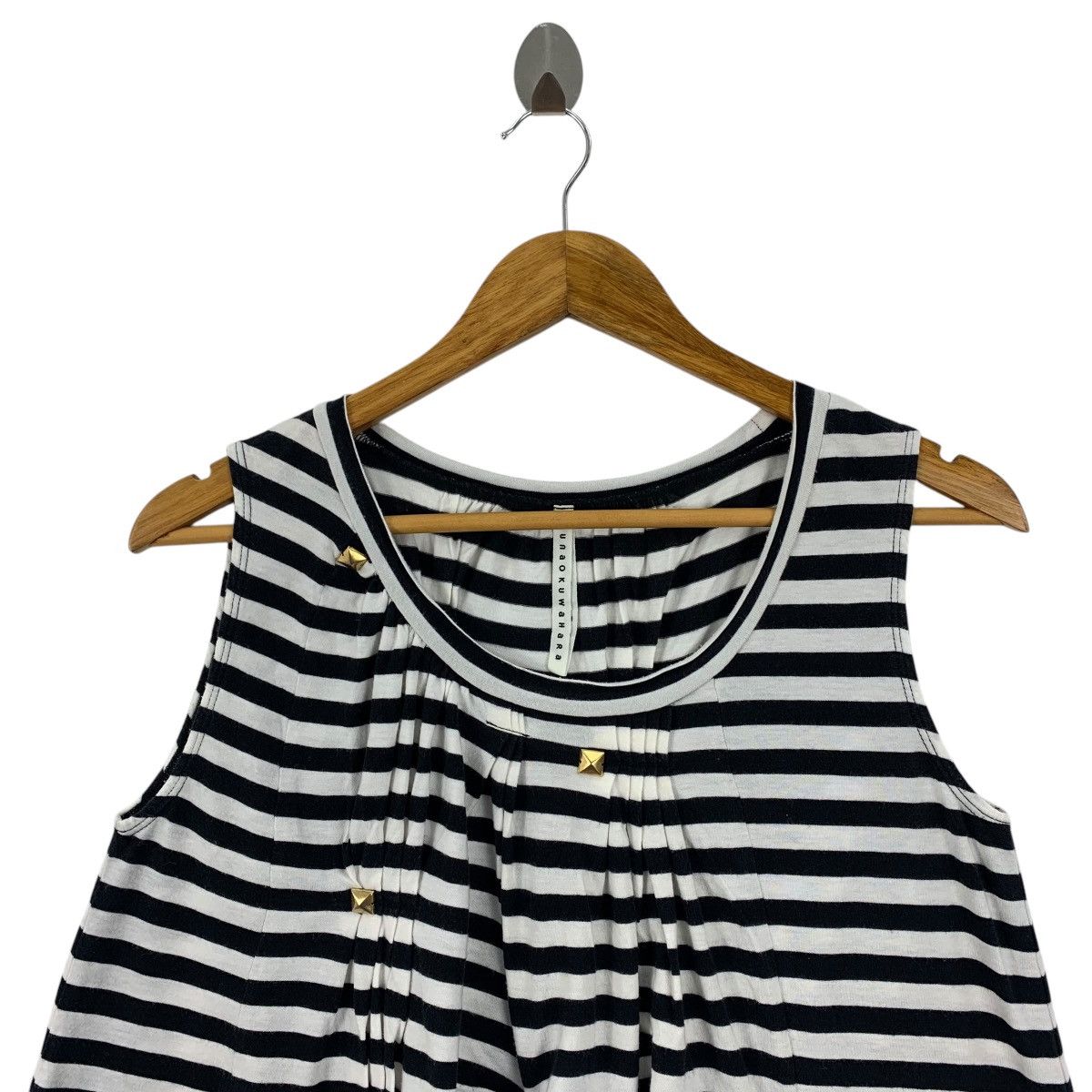 Designer × Issey Miyake SUNAOKUWAHARA stripe women sleeve less dress Size M / US 6-8 / IT 42-44 - 2 Thumbnail