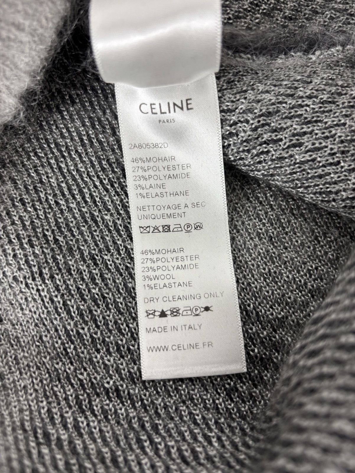 Celine × Hedi Slimane A/W 2019 Runway Argyle Mohair Sweater (AW19/FW19, Knit) Size US XL / EU 56 / 4 - 7 Thumbnail