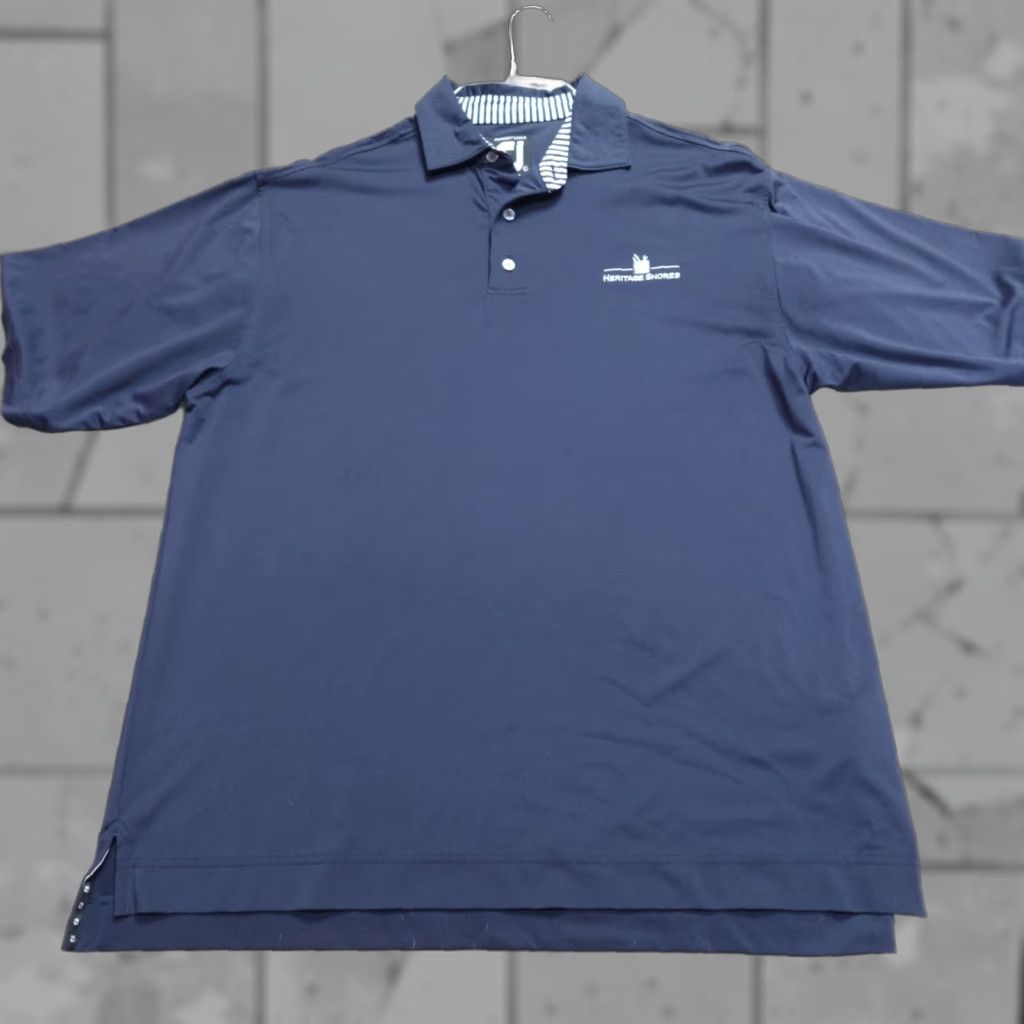 Footjoy FootJoy Polo Shirt Large Blue Solid Performance Heritage Lisle ProDry Size US L / EU 52-54 / 3 - 1 Thumbnail