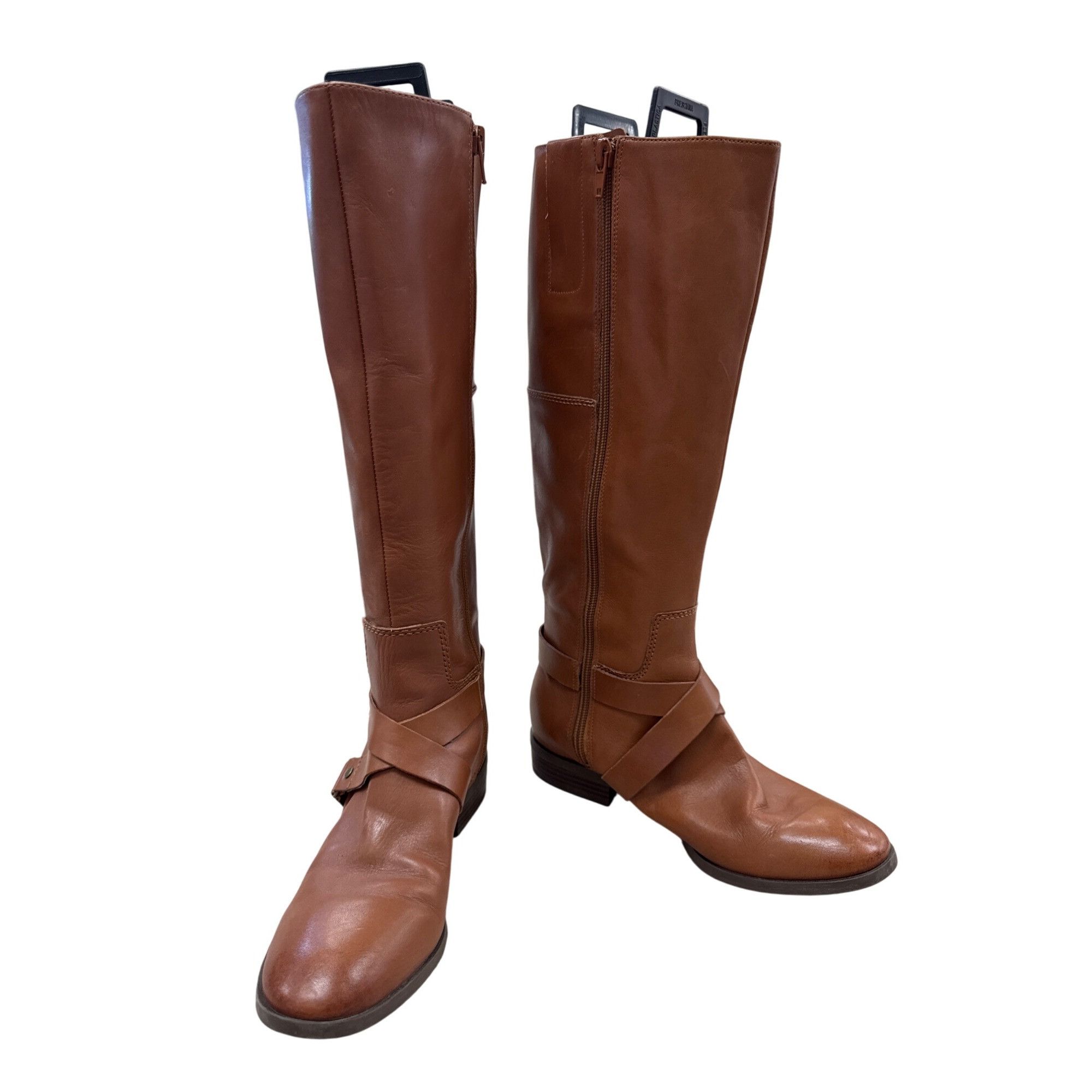 Nine West Nine West Womens Brown Knee-High Riding Leather Boots 6.5M S Size US 6.5 / IT 36.5 - 1 Thumbnail