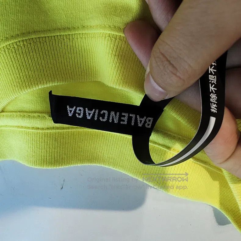 Balenciaga Balenciaga Bright Yellow Round Neck Printed Short Sleeve, Size US S / EU 44-46 / 1 - 4 Thumbnail