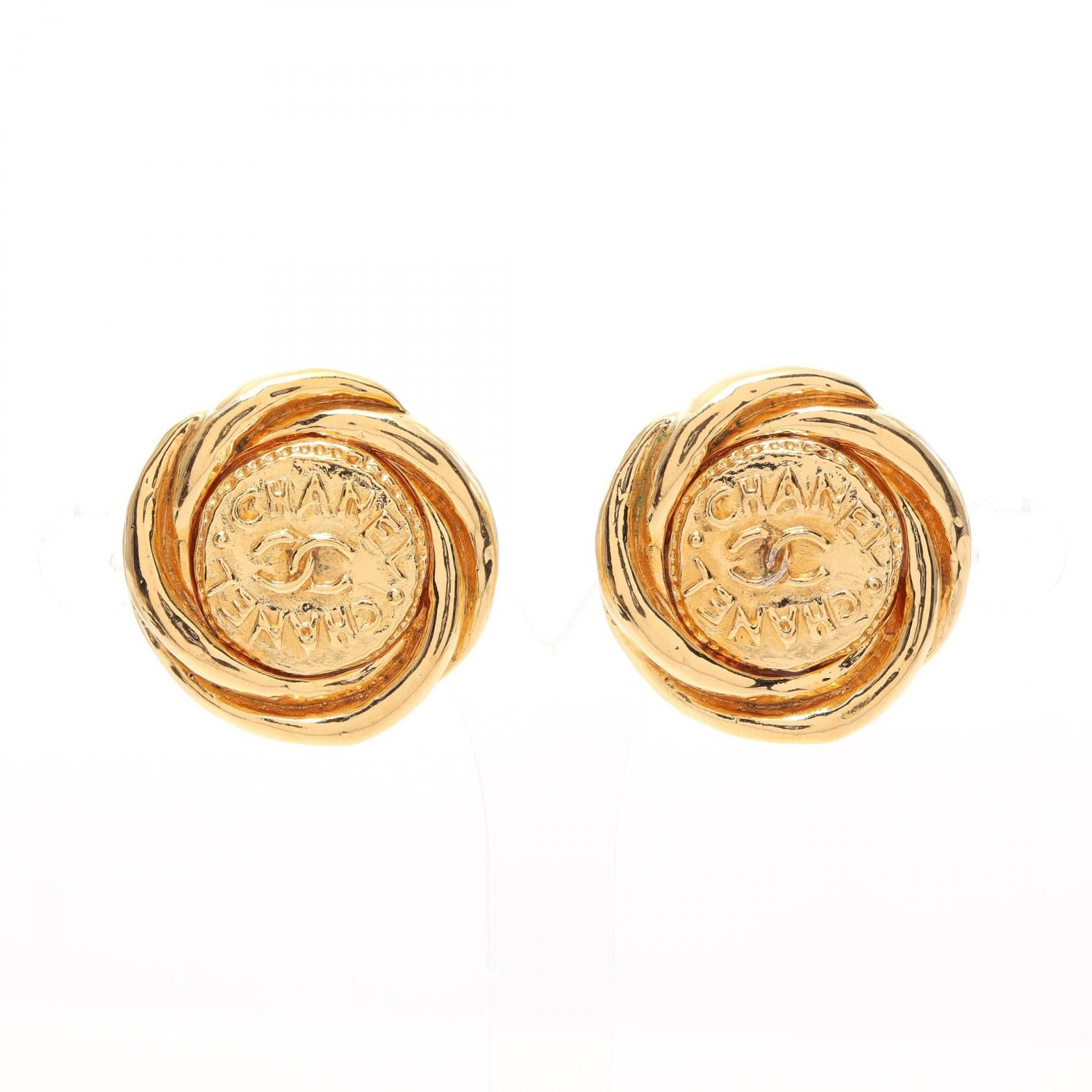 Chanel Chanel CC Clip On Earrings Metal Earrings 93P in Very Good Condition Size ONE SIZE - 1 Thumbnail