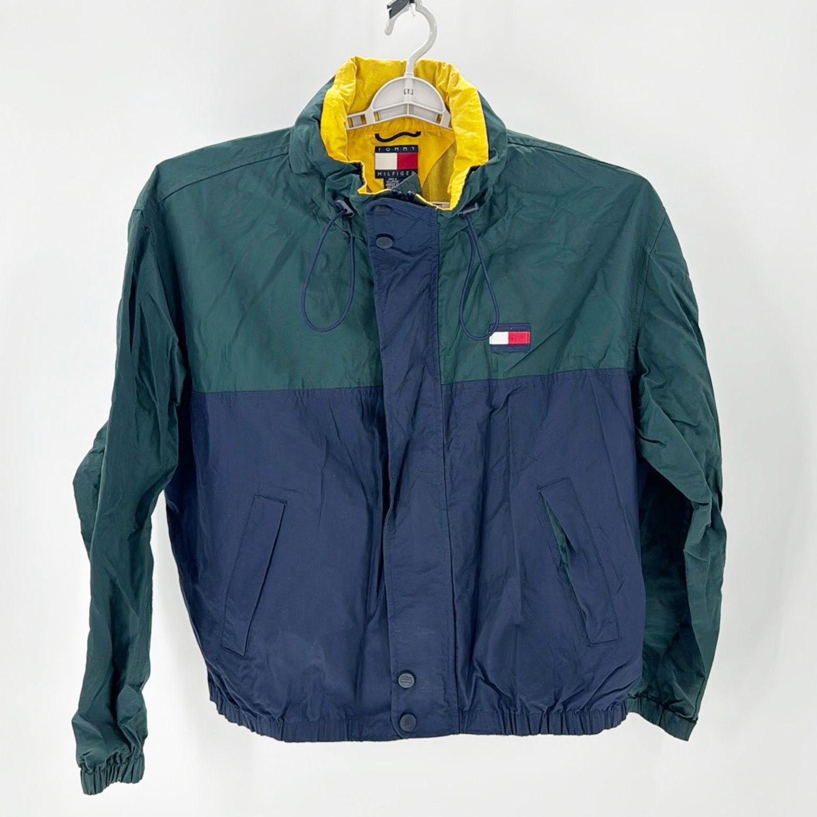 Vintage TOMMY HILFIGER color block Spell Out 90s jacket