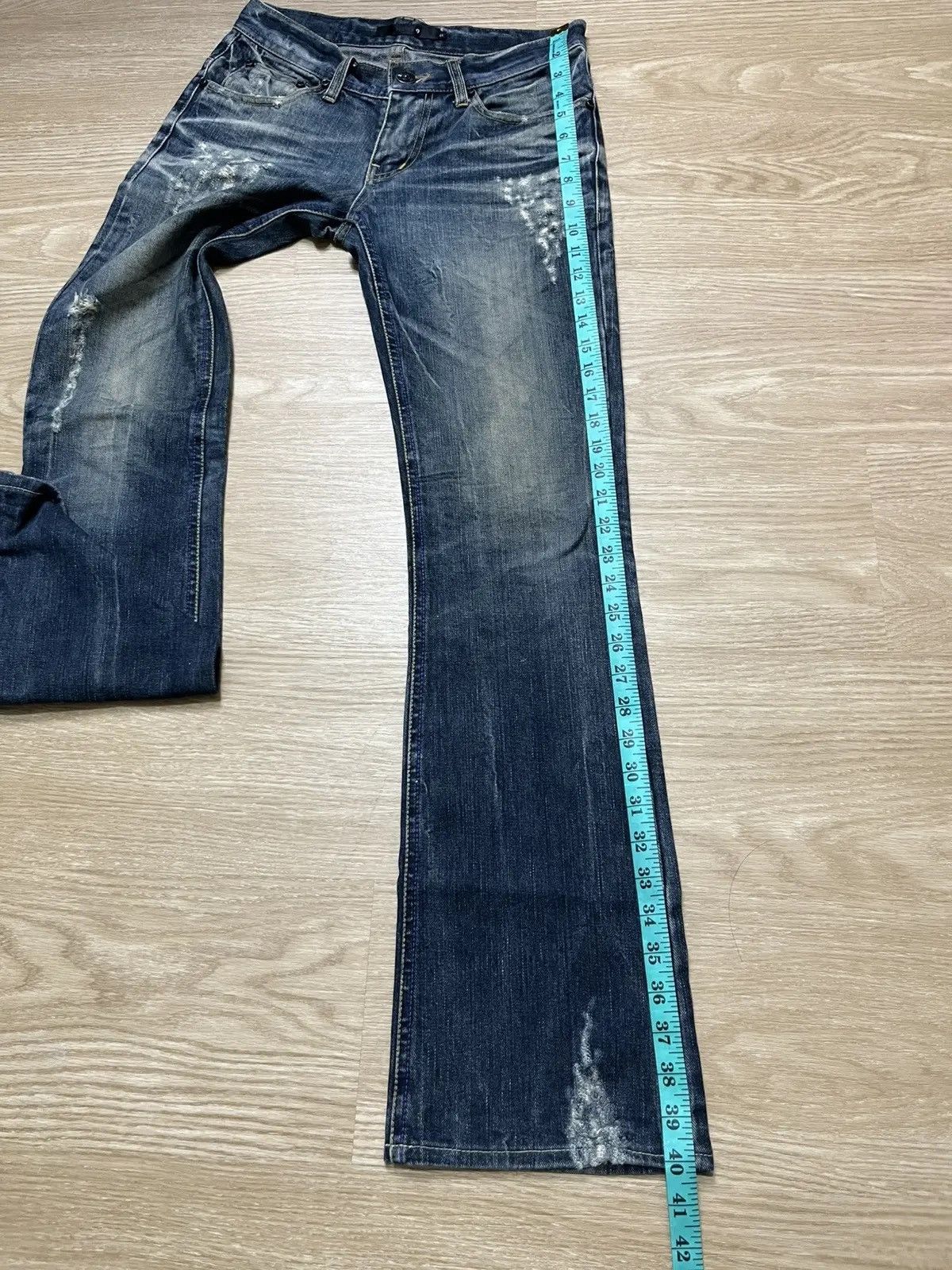 If Six Was Nine MIDAS Distressed Flare Jeans Size US 28 / EU 44 - 20 Thumbnail