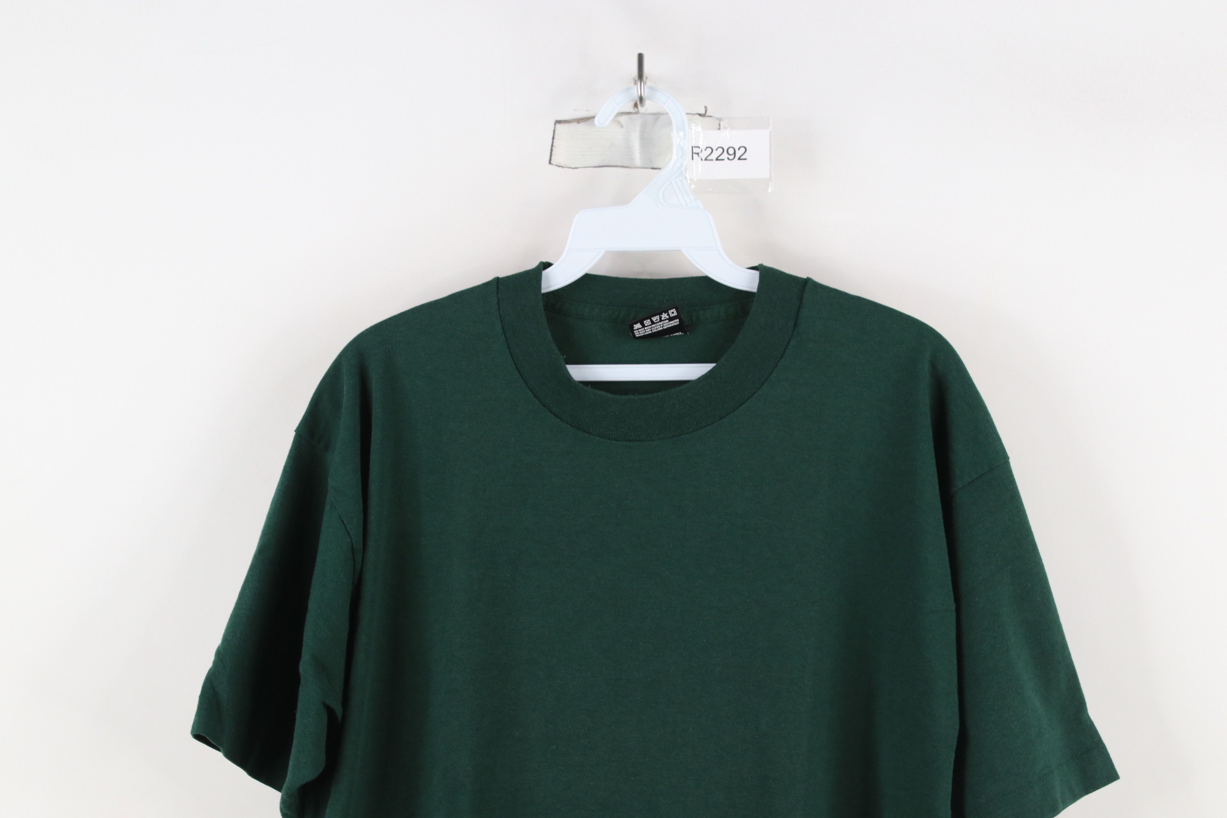 Vintage Vintage 90s Streetwear Blank Short Sleeve T-Shirt Green USA Size US L / EU 52-54 / 3 - 2 Thumbnail